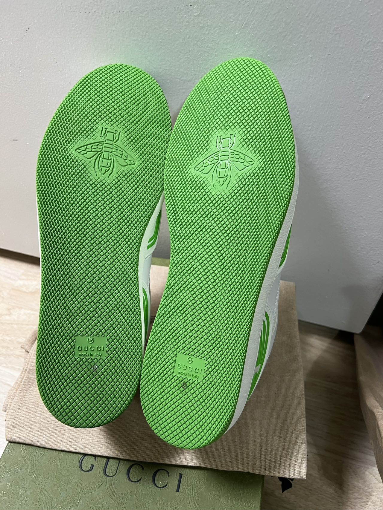 Gucci Gucci Basket Low White Demetra Green Size US 12.5 / EU 45-46 - 3 Thumbnail