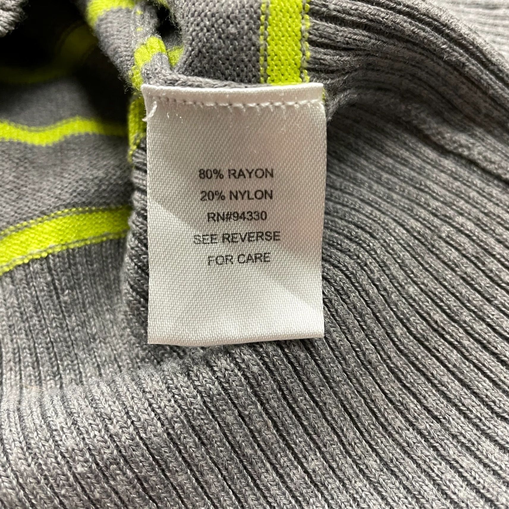 Vintage One A Sweater Womens Large Gray Yellow Striped Cowl Neck Knit Long Sleeve Pullover Casual Womens Size L / US 10 / IT 46 - 7 Thumbnail