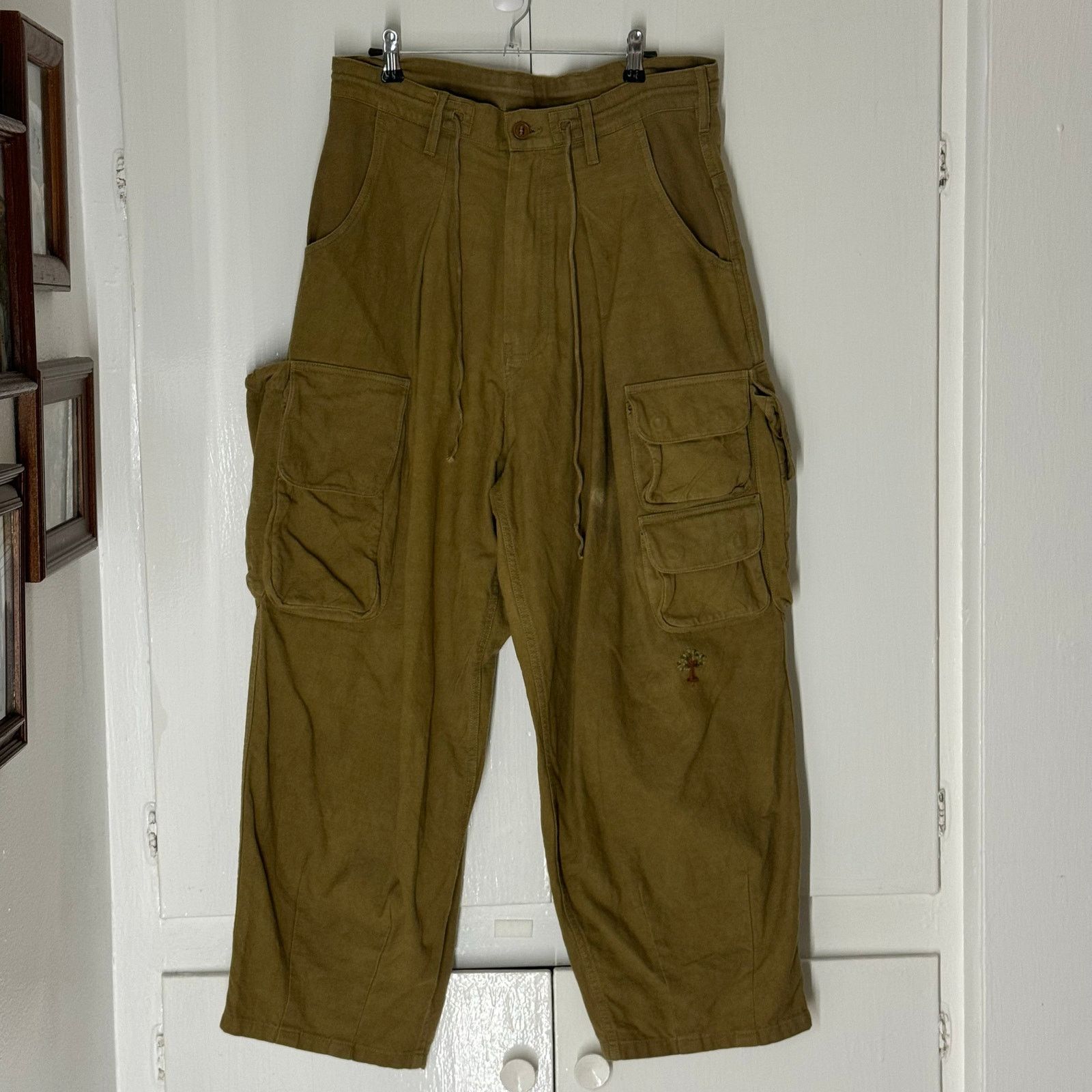 Story Mfg. STORY MFG. Forager Cargo Cotton Trousers Green Sz Small/32 Size US 32 / EU 48 - 7 Thumbnail