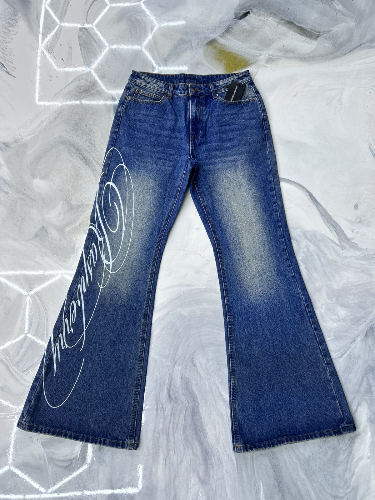 The GV Gallery GV Gallery Miley Cyrus Denim Blue White Cursive Size L ...