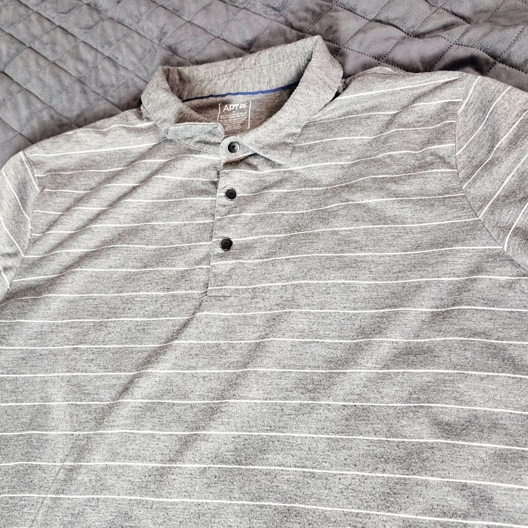Apt. 9 Apt 9 Polo Shirt Gray Stripe Short Sleeve Size XL Men's Polo Casual Golf Athletic Shirt Size US XL / EU 56 / 4 - 3 Thumbnail