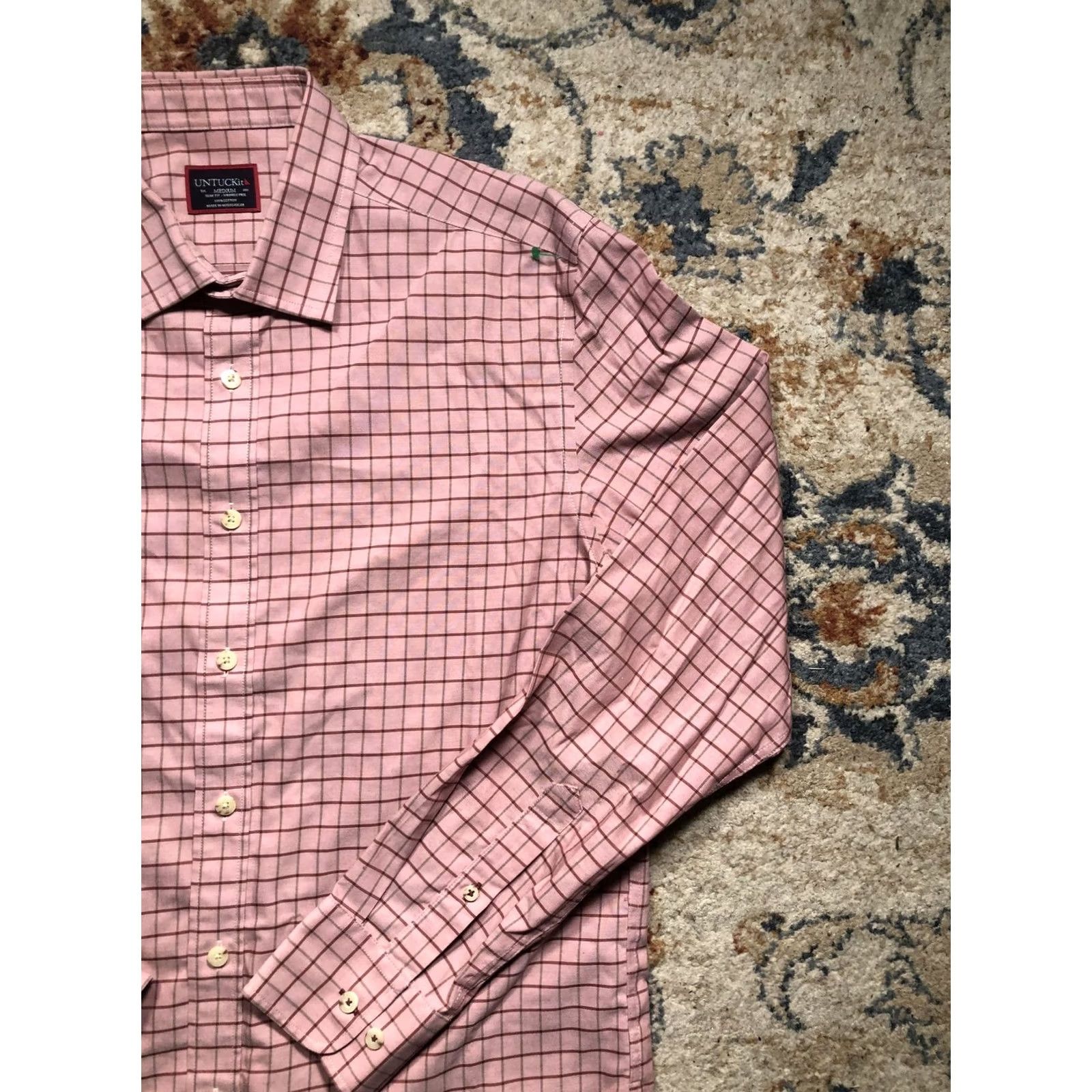 UNTUCKit UNTUCKit Shirt Mens Medium Pink Slim Fit Wrinkle Free Button Down Long Sleeve Size US M / EU 48-50 / 2 - 4 Thumbnail