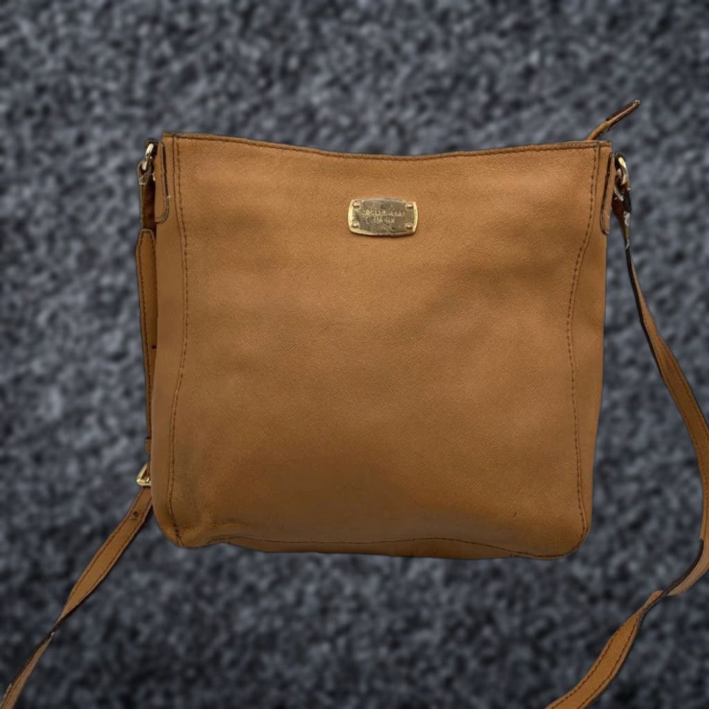 Michael Kors Michael Kors Jet Set Brown Saffiano Leather Crossbody Bag Womens Messenger Bag Size ONE SIZE - 1 Thumbnail