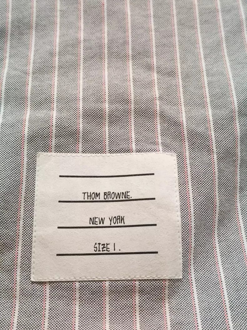 Thom Browne size1 Gray striped Oxford long-sleeved shirt