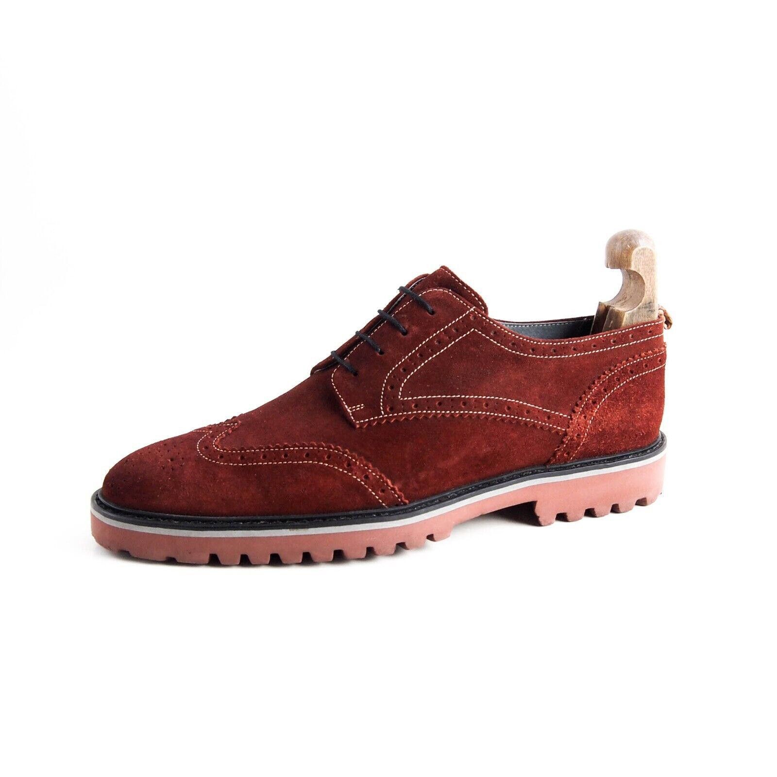 Designer Floris Van Bommel Brogues Red Rust Suede Mens US 9 EU 42 Size US 9 / EU 42 - 1 Thumbnail