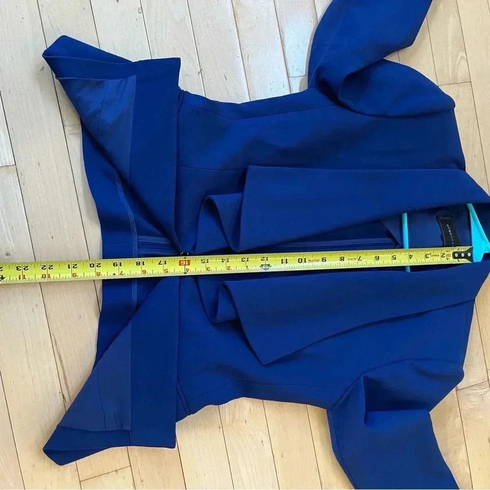 Bcbgmaxazria BCBG MAXAZRIA Blue Depth Drape Lapel Blazer Jacket Size XS Size XS / US 0-2 / IT 36-38 - 8 Thumbnail