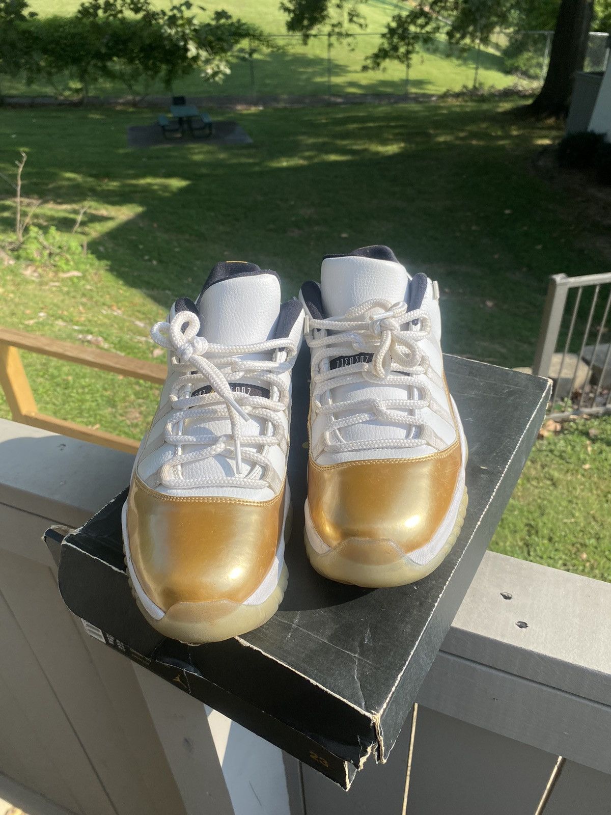 Jordan Brand Gold Retro Jordan 11 Low Size US 11.5 / EU 44-45 - 2 Thumbnail