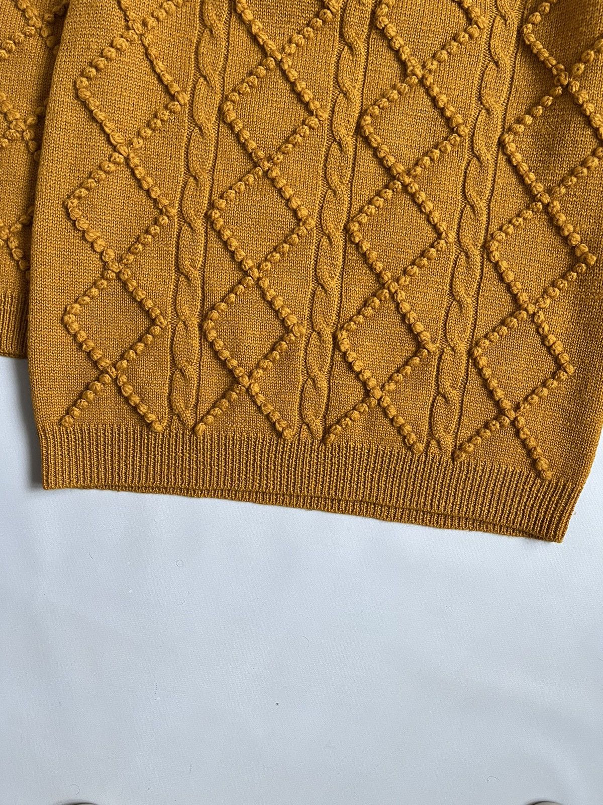 Acne Studios × Vintage ACNE STUDIOS Joris PAW15 Cable Knit Wool Mustard Sweater Size L / US 10 / IT 46 - 2 Thumbnail