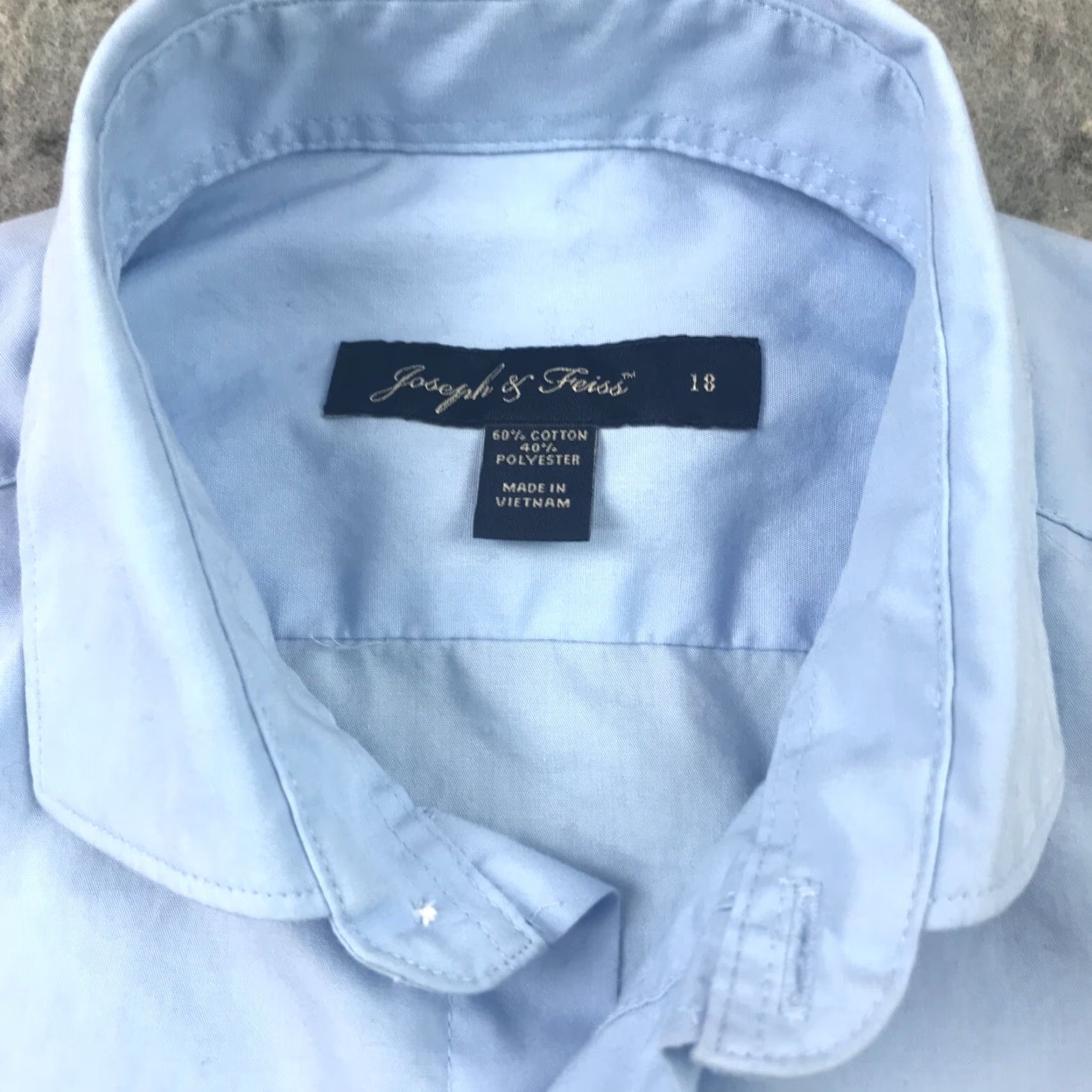 Joseph Joseph & Feiss Shirt Mens Size 18 Blue Button-Up Long Sleeve Cotton Blend Size US XXL / EU 58 / 5 - 4 Thumbnail