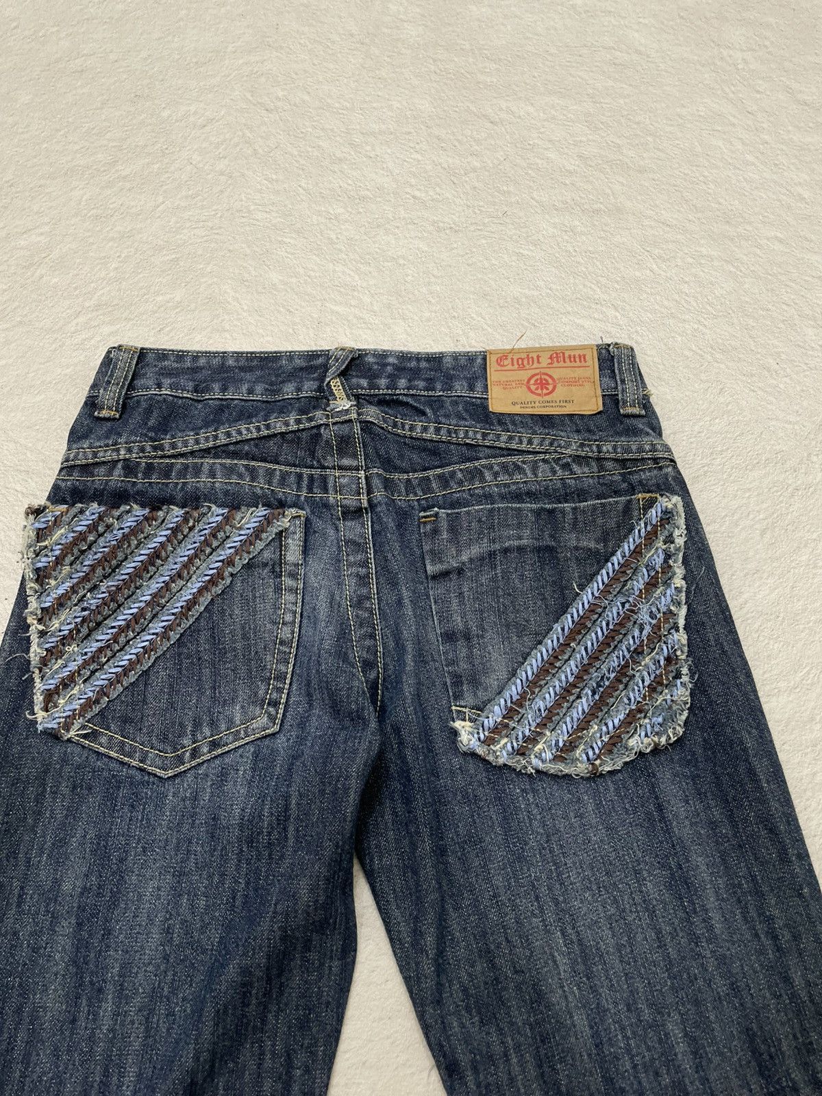 Japanese Brand 2000s Japan Raw Denim Y2K Faded Tribal Pocket Number Nine Size US 29 - 8 Thumbnail