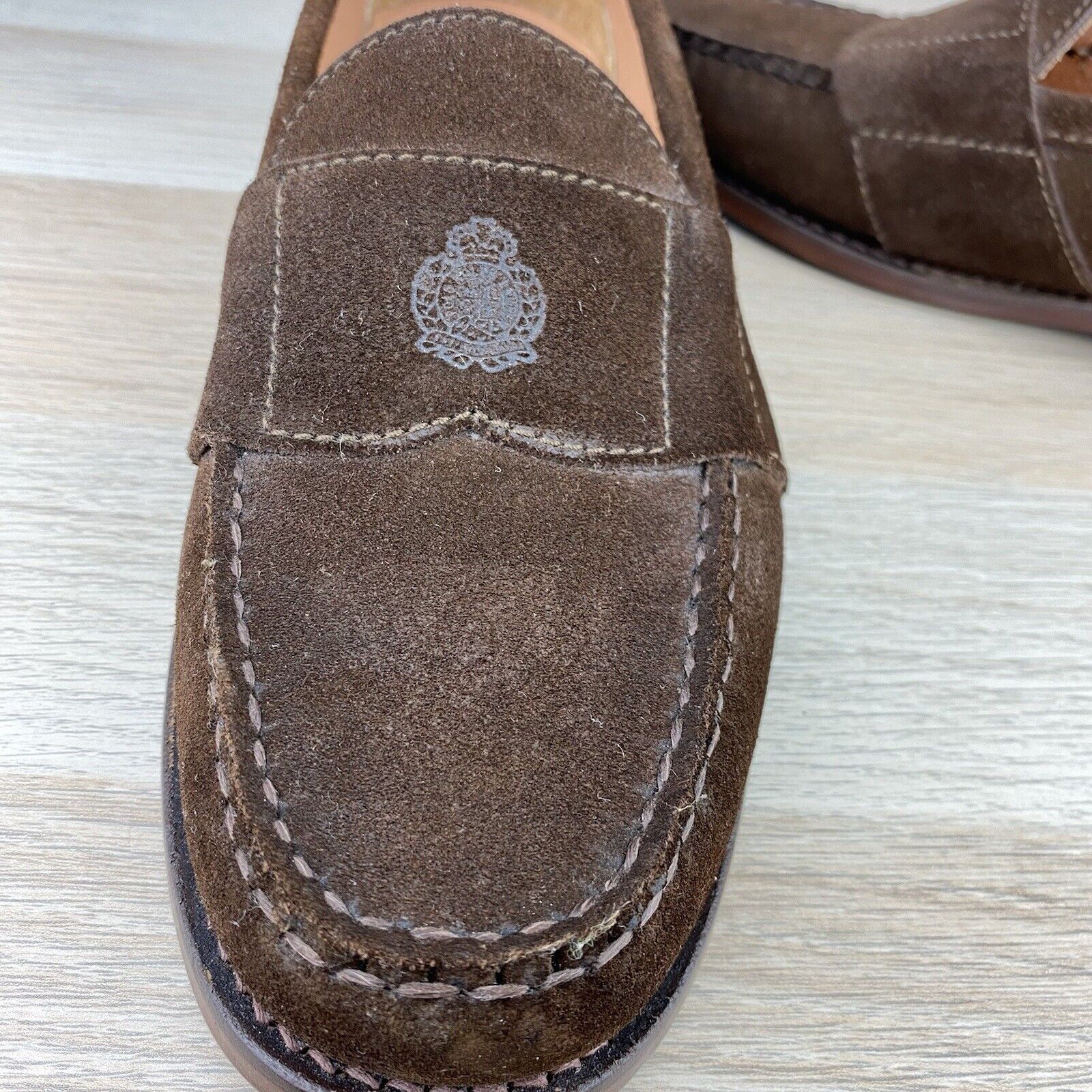 Polo Ralph Lauren Vintage Polo Ralph Lauren Suede Crest Loafers Leather 11.5D Size US 11.5 / EU 44-45 - 17 Thumbnail