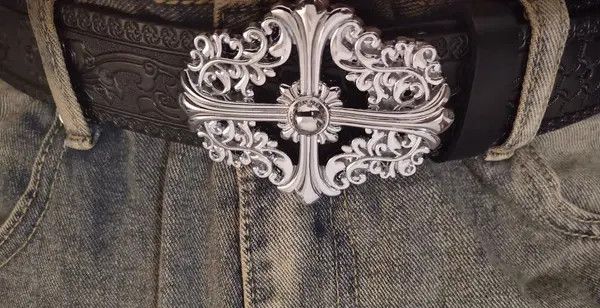 Japanese Brand Kagawa x Airi Retro black carved leather belt Size ONE SIZE - 5 Thumbnail