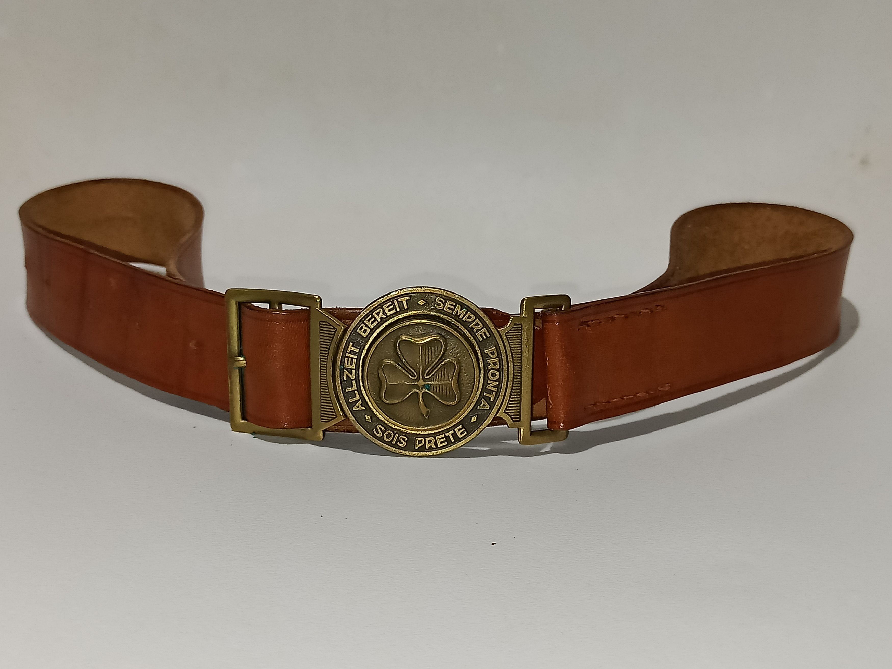 Vintage Boy Scouts Leather Vintage Belt and Buckle Size ONE SIZE - 1 Thumbnail