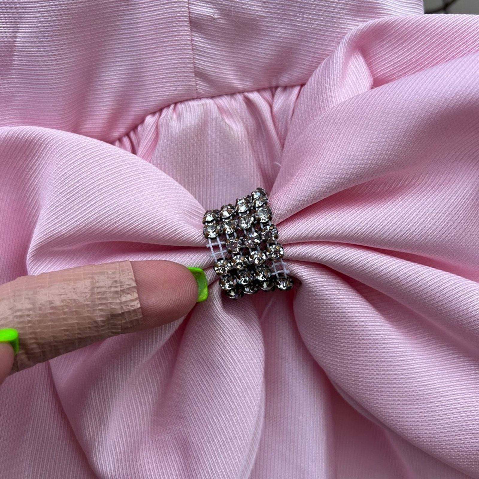 Vintage Betsy & Adam Pink Drop Waist Puff Sleeve Ruffle Prom Dress Size S / US 4 / IT 40 - 5 Thumbnail