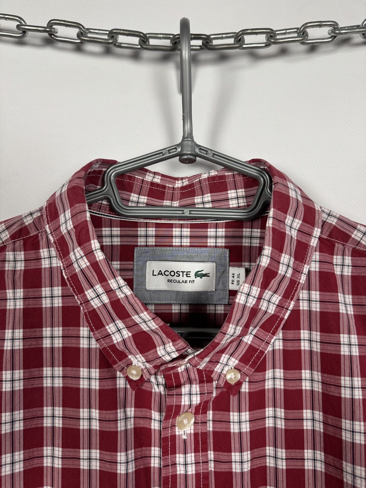 Lacoste Men’s Lacoste Long Sleeve Plaid Shirt Button Up Regular Fit Size US XL / EU 56 / 4 - 8 Thumbnail