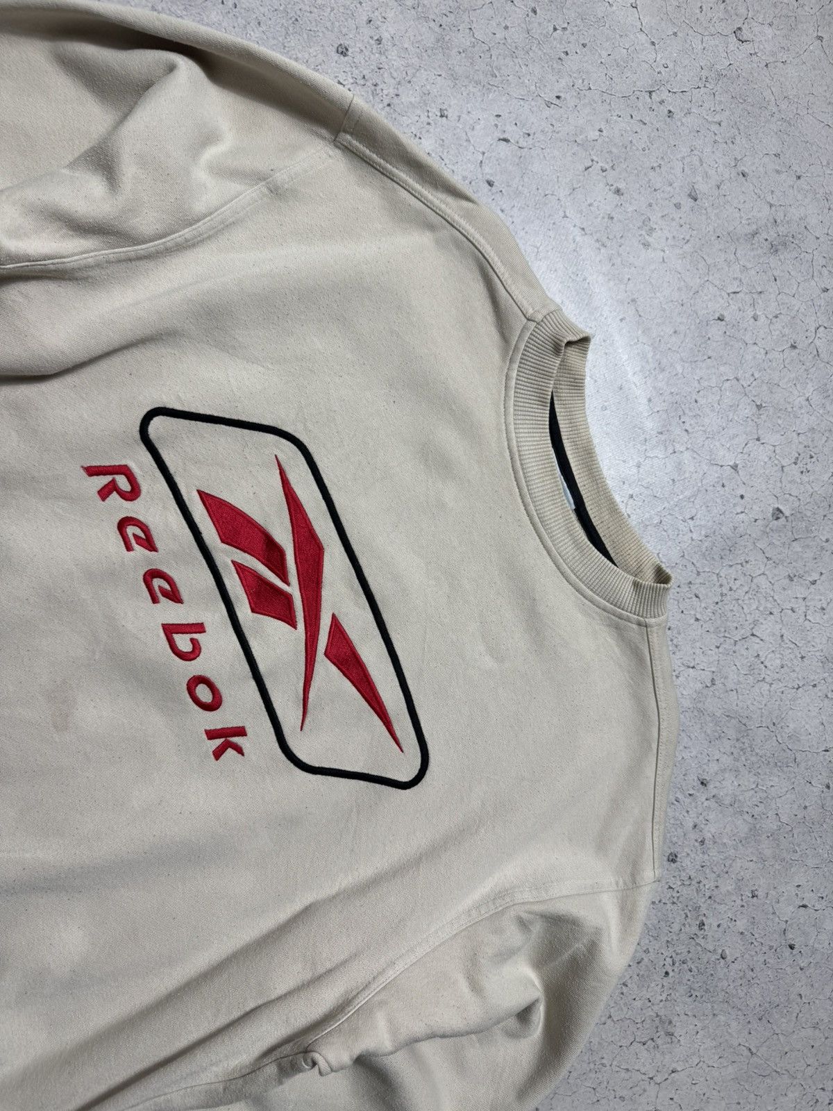 Reebok Reebok Big Logo Vintage 90’s Beige Sweatshirt Size XS Size US XS / EU 42 / 0 - 5 Thumbnail