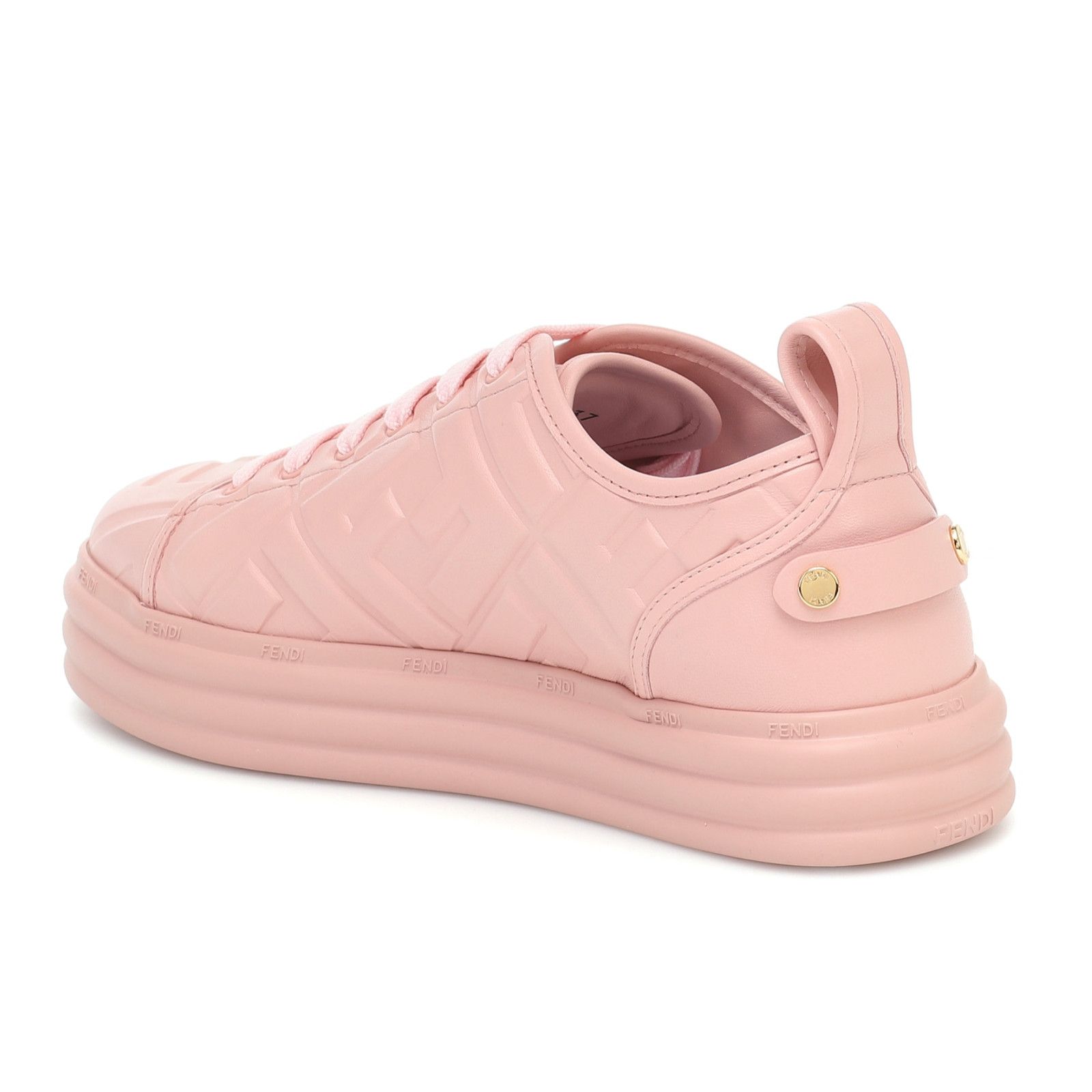 Fendi Rise Leather Embossed FF Logo Low Top Trainer Sneaker 37 Size US 7 / IT 37 - 8 Thumbnail