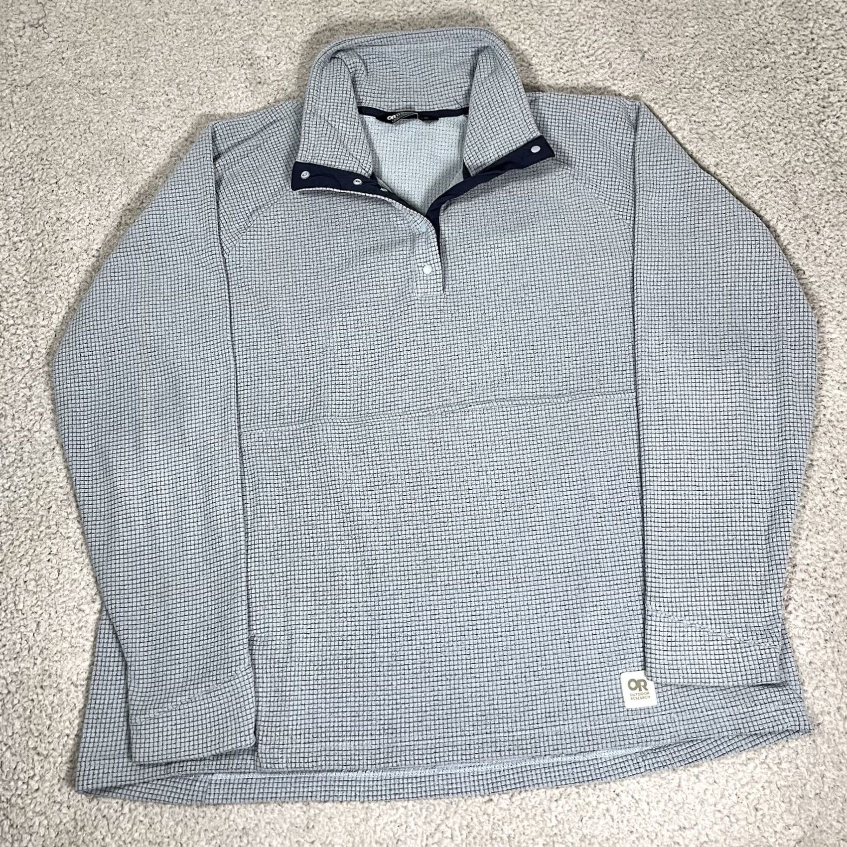 Outdoor Research Outdoor Research Pullover Mens 2XL Snap Button Grid Fleece Waffle Long Sleeve Blue Outdoors 2XL Mens Pullover Fleece Size US XXL / EU 58 / 5 - 2 Thumbnail