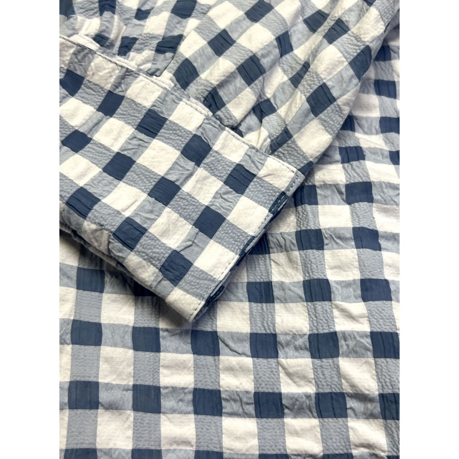 Anthropologie Maeve by Anthropologie Shirt Dress Women's XL Gingham NWT White/Blue Collared Button Tunic Size XL / US 12-14 / IT 48-50 - 6 Thumbnail