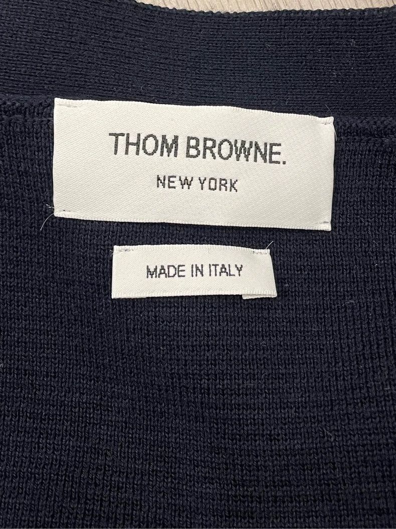 Thom Browne Thom browne Dark blue gold buckle four-striped knitted card Size US L / EU 52-54 / 3 - 5 Thumbnail