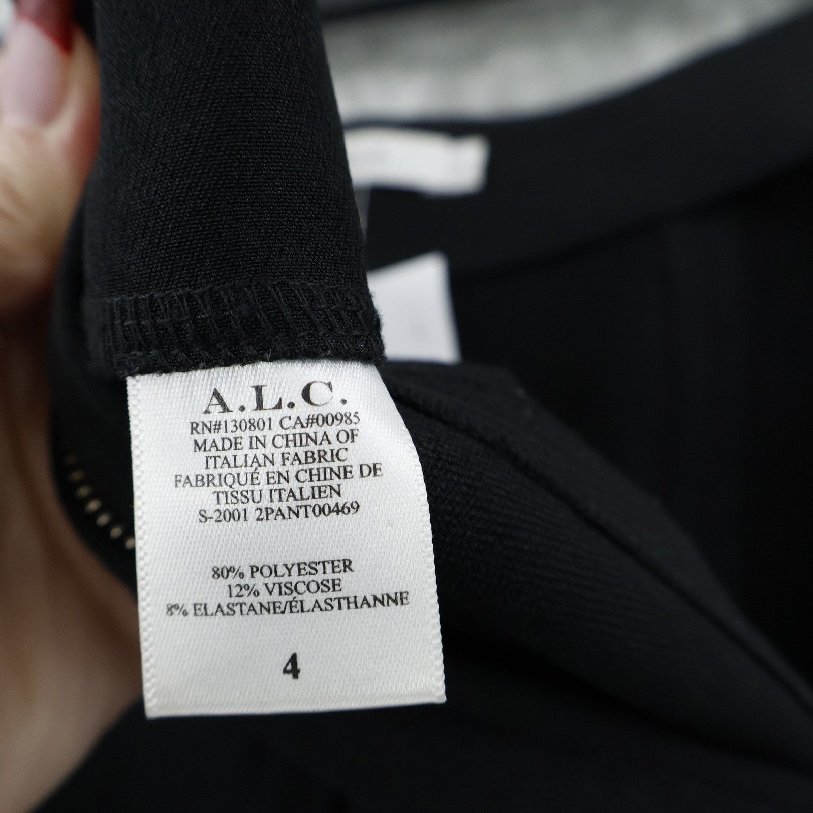 A.L.C. A.L.C. Brooks Pant High Waisted Side Zip Womens 4 Black NWT Size 27" / US 4 / IT 40 - 4 Thumbnail