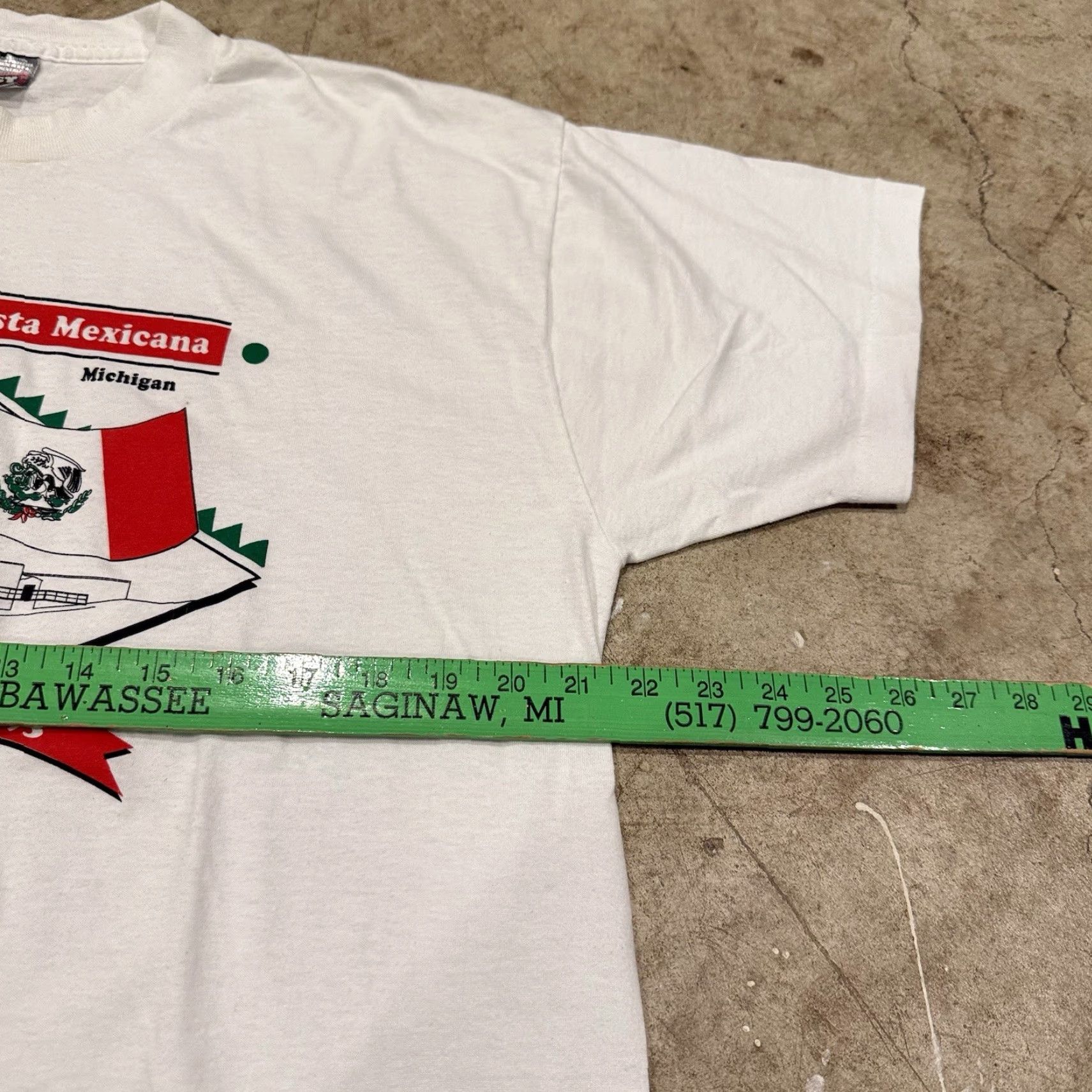 Fruit Of The Loom VINTAGE 90s Michigan Mexican Festival Fruit of the Loom Single Stitch Shirt XL White Mens Size US XL / EU 56 / 4 - 6 Thumbnail
