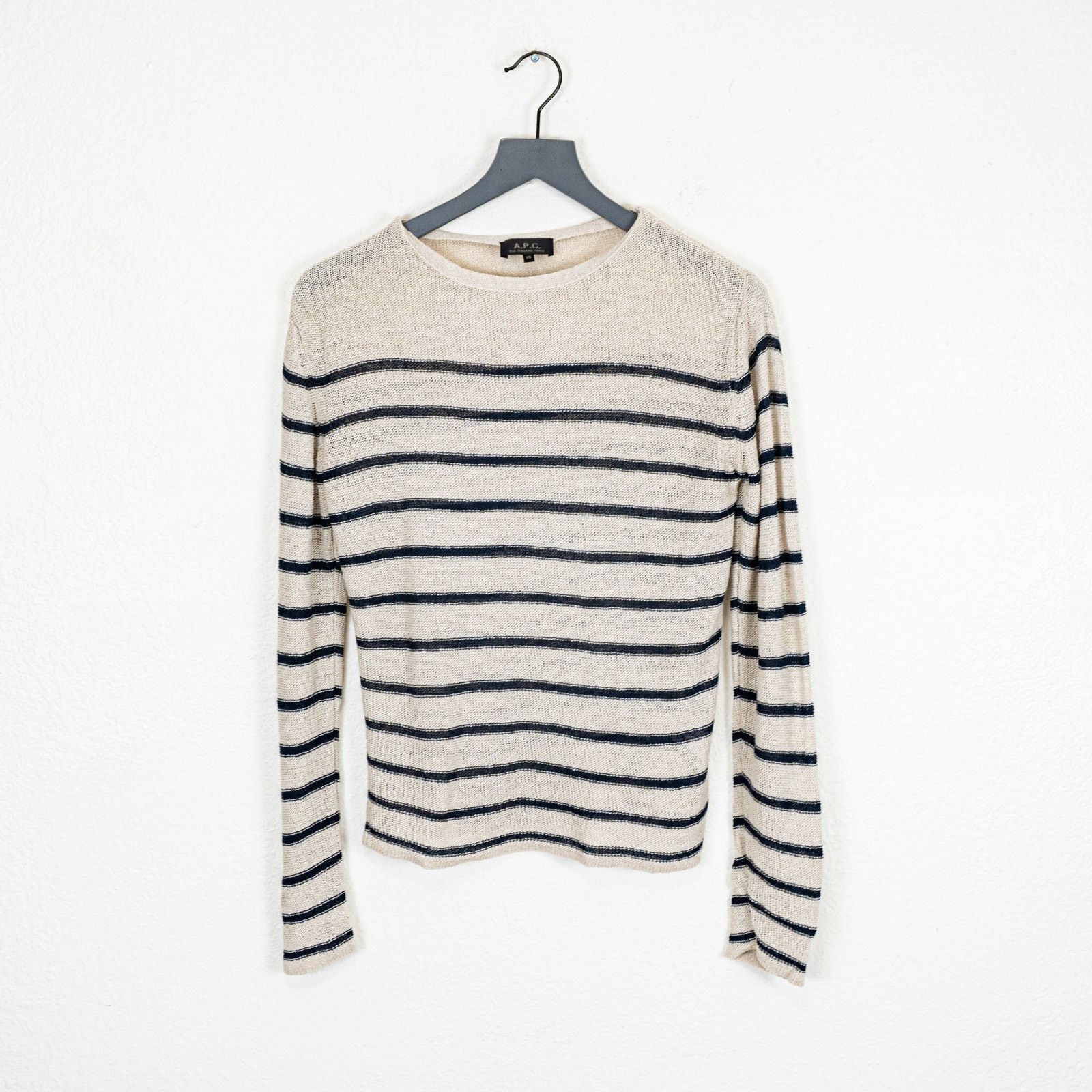A.P.C. A.P.C. Linen Breton Striped open knit pullover size XS Size XS / US 0-2 / IT 36-38 - 6 Thumbnail
