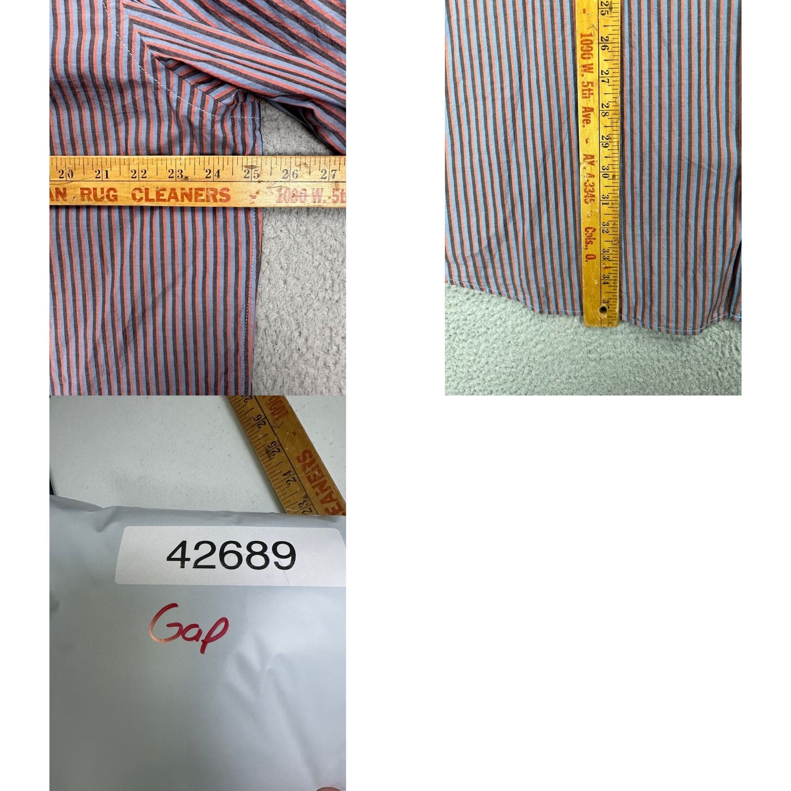 Gap VINTAGE Gap Shirt 2XL Tall Mens Orange Multi Striped Button-Up Long Sleeve Collared 100% Cotton NEW Size US XXL / EU 58 / 5 - 8 Thumbnail