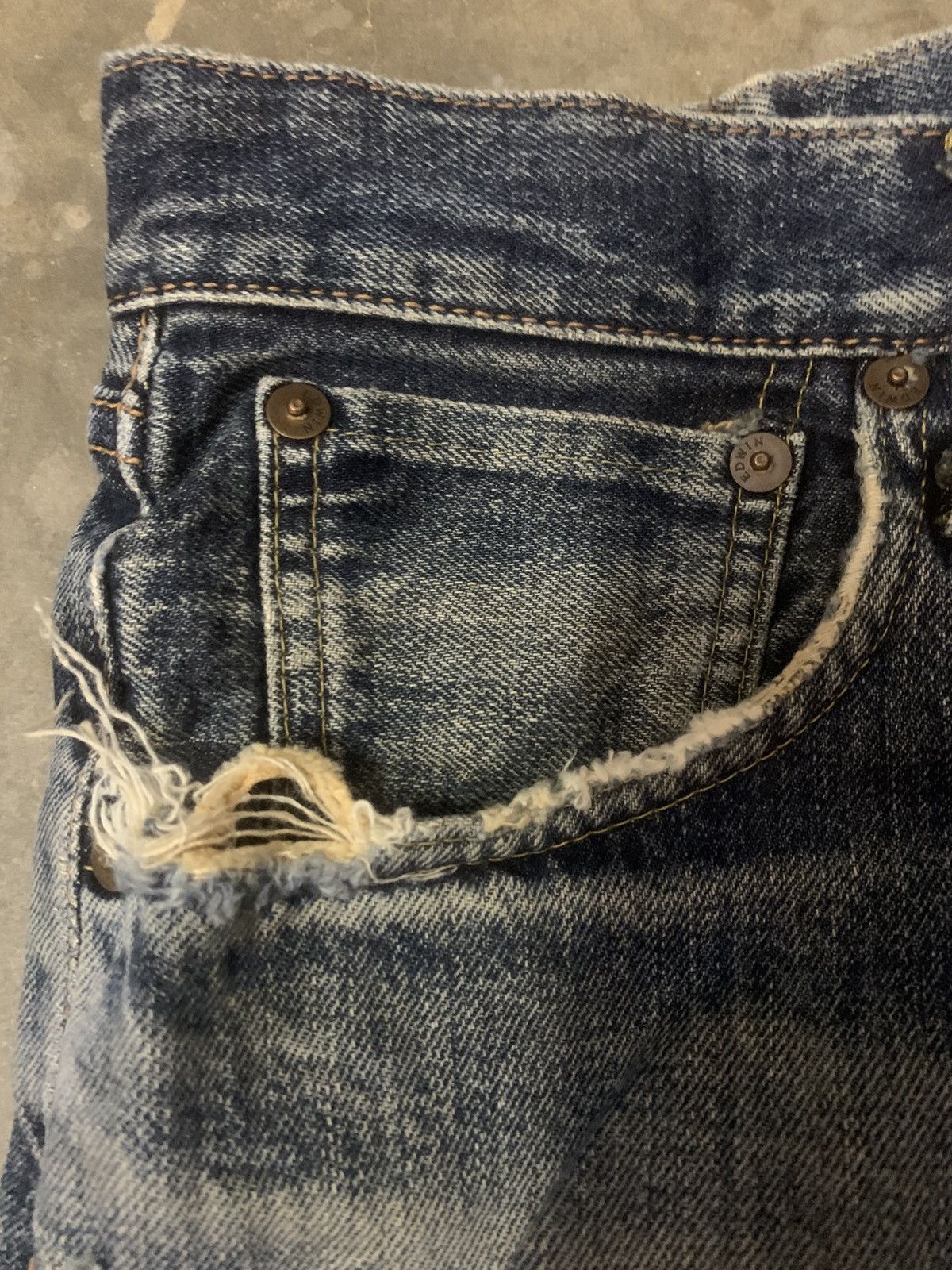Edwin Edwin 505 Flare Distressed Selvedge Denim Jeans Size US 31 - 6 Thumbnail