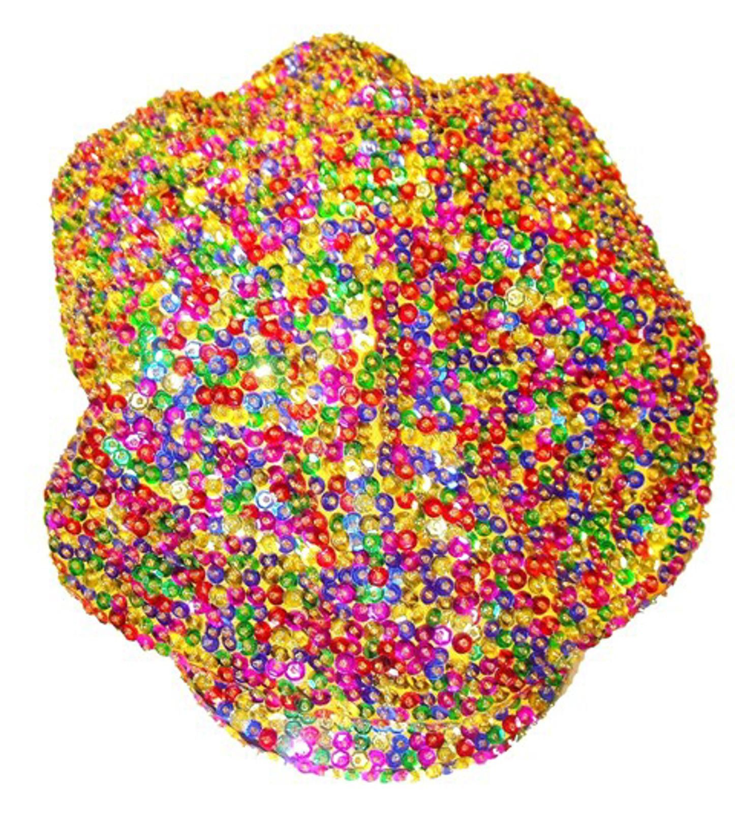 Designer Sequin Beaded Brando Cap Dark Multi Size ONE SIZE - 1 Preview