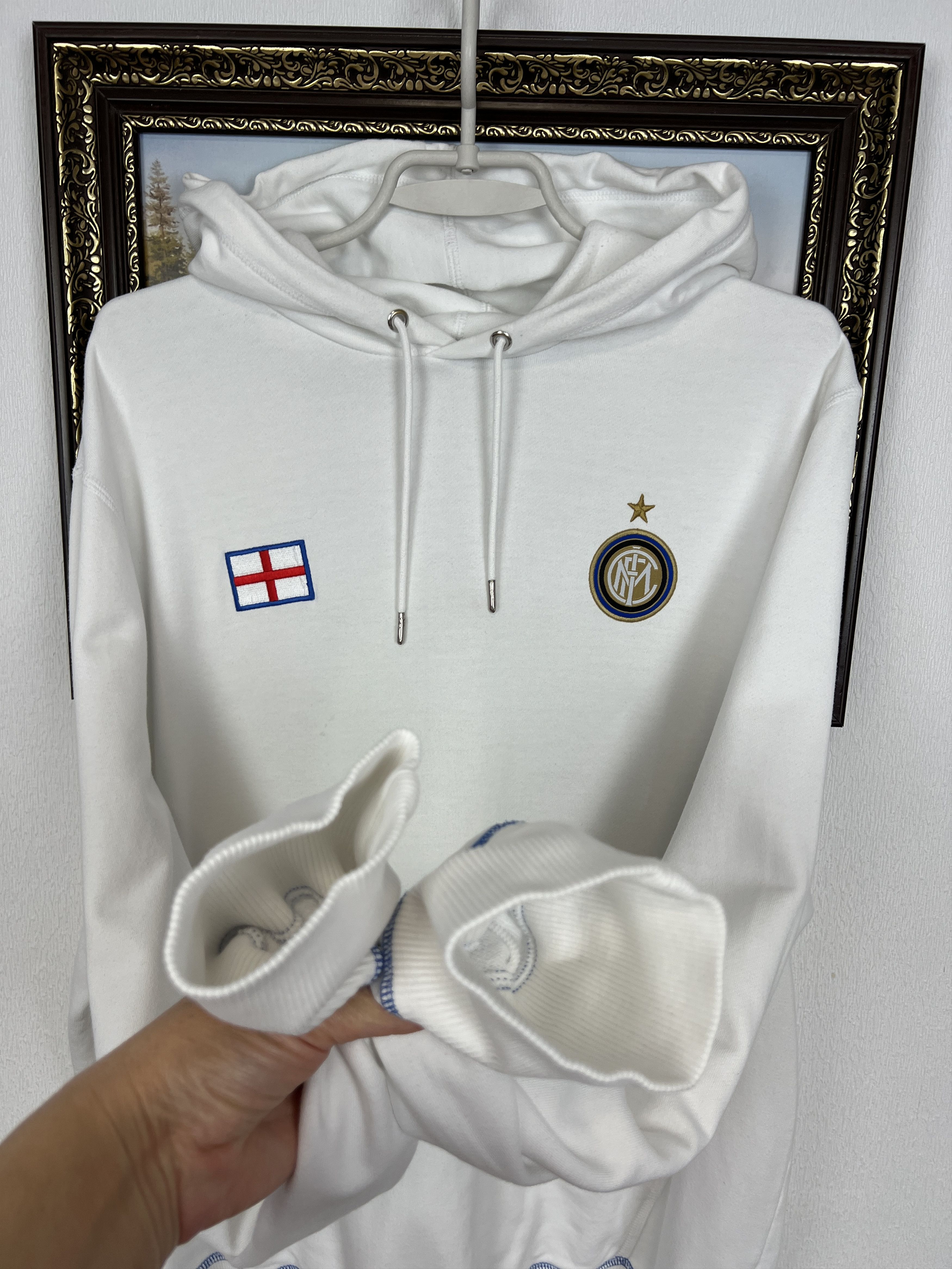 Nike Vintage Nike Inter Milan Football Hoodie White Soccer Jacket Size US XL / EU 56 / 4 - 7 Thumbnail