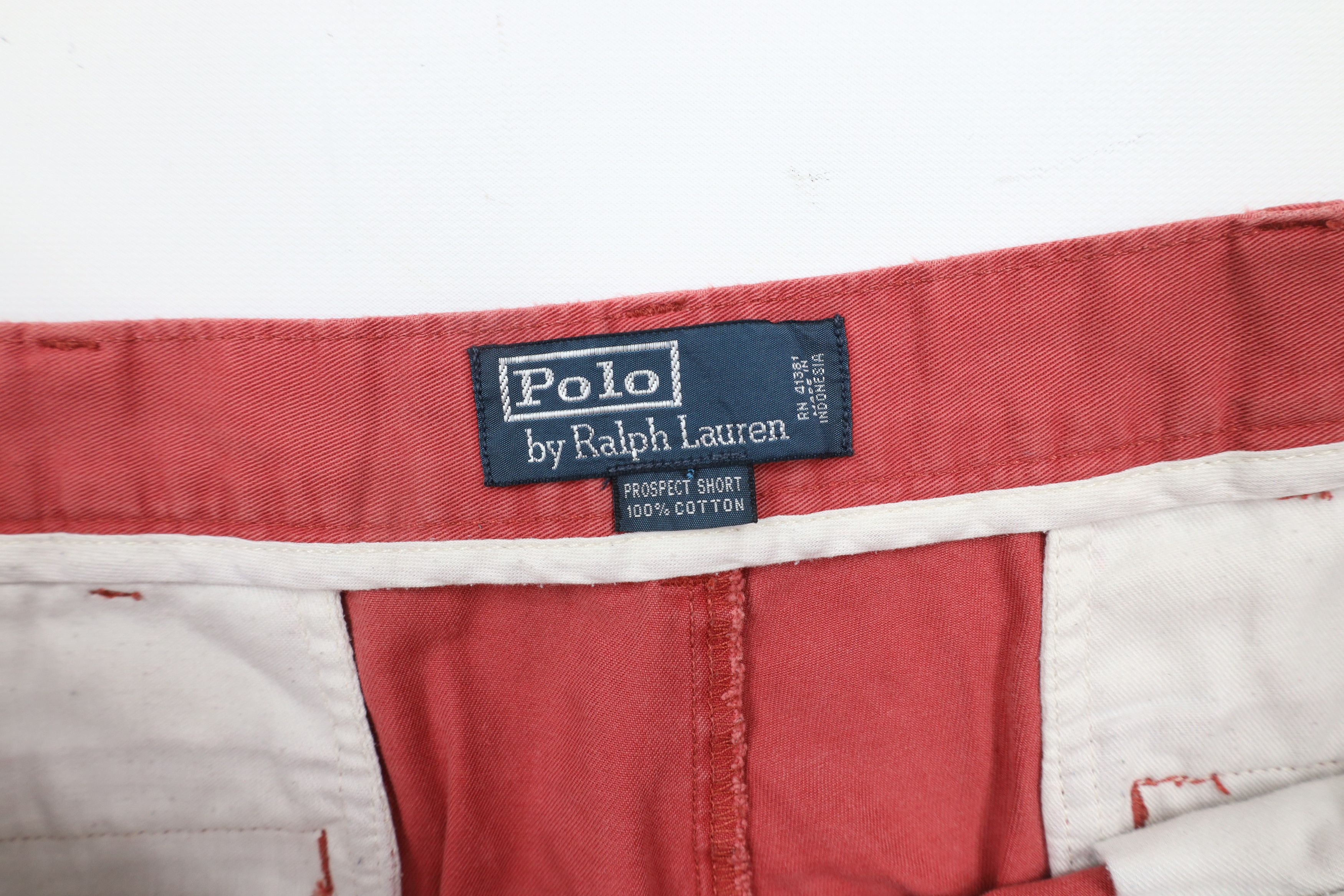Ralph Lauren × Vintage Vintage 90s Ralph Lauren Above Knee Cotton Chino Shorts Red Size US 34 / EU 50 - 6 Thumbnail