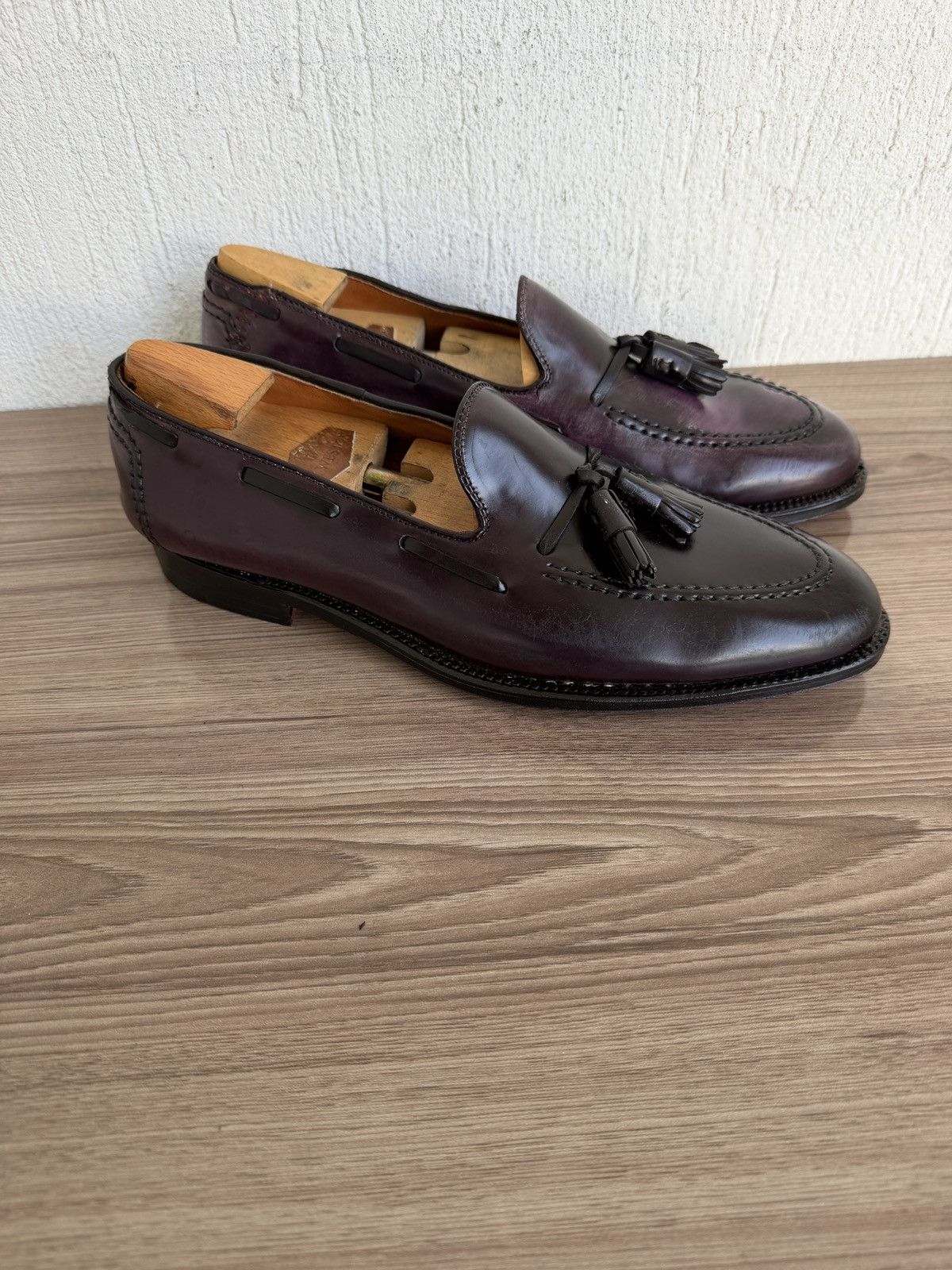 Alden Burgundy shell cordovan tassel loafers by brook brothers Size US 10.5 / EU 43-44 - 3 Thumbnail