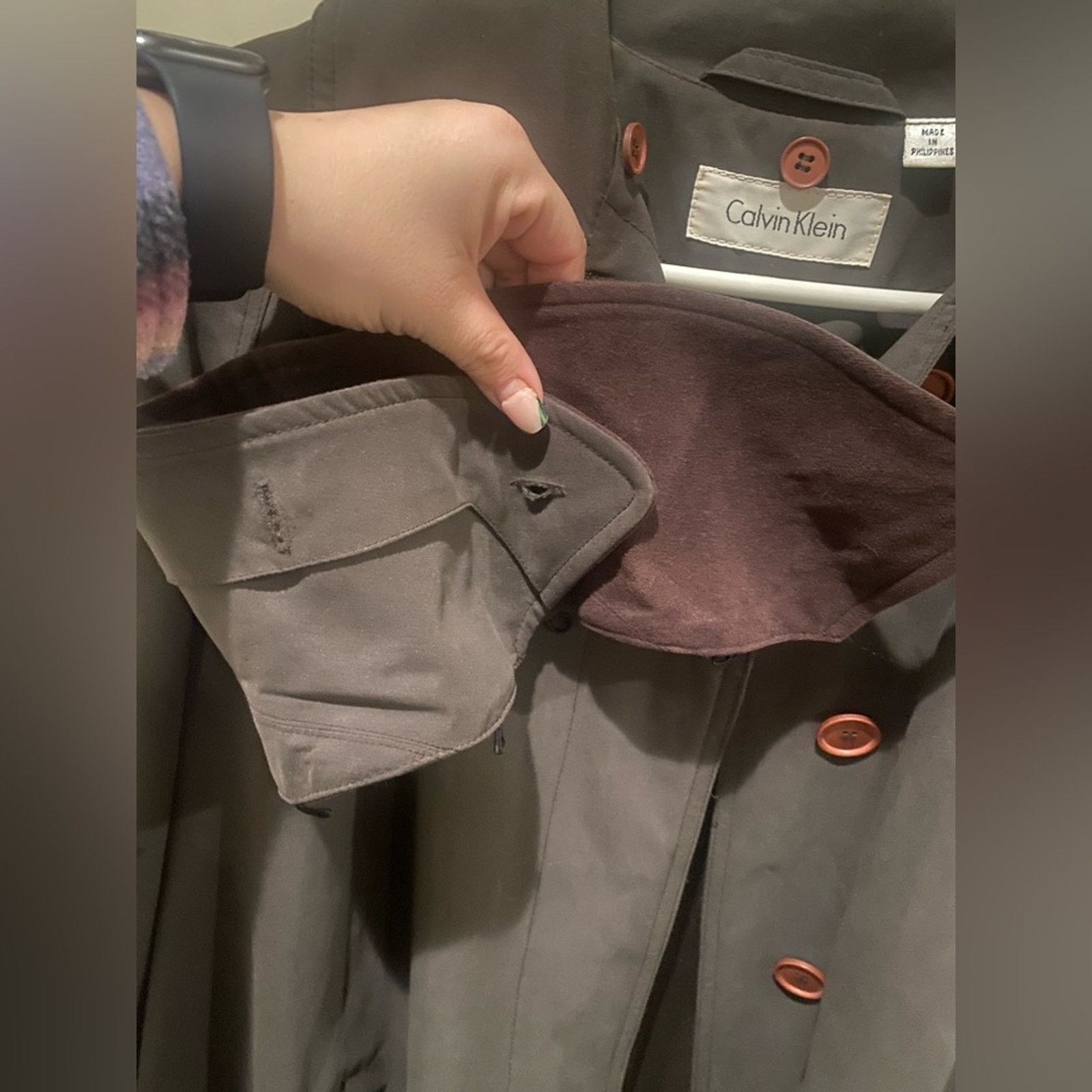 Calvin Klein CALVIN KLEIN Versatile Full Length Brown Overcoat L Size L / US 10 / IT 46 - 5 Thumbnail