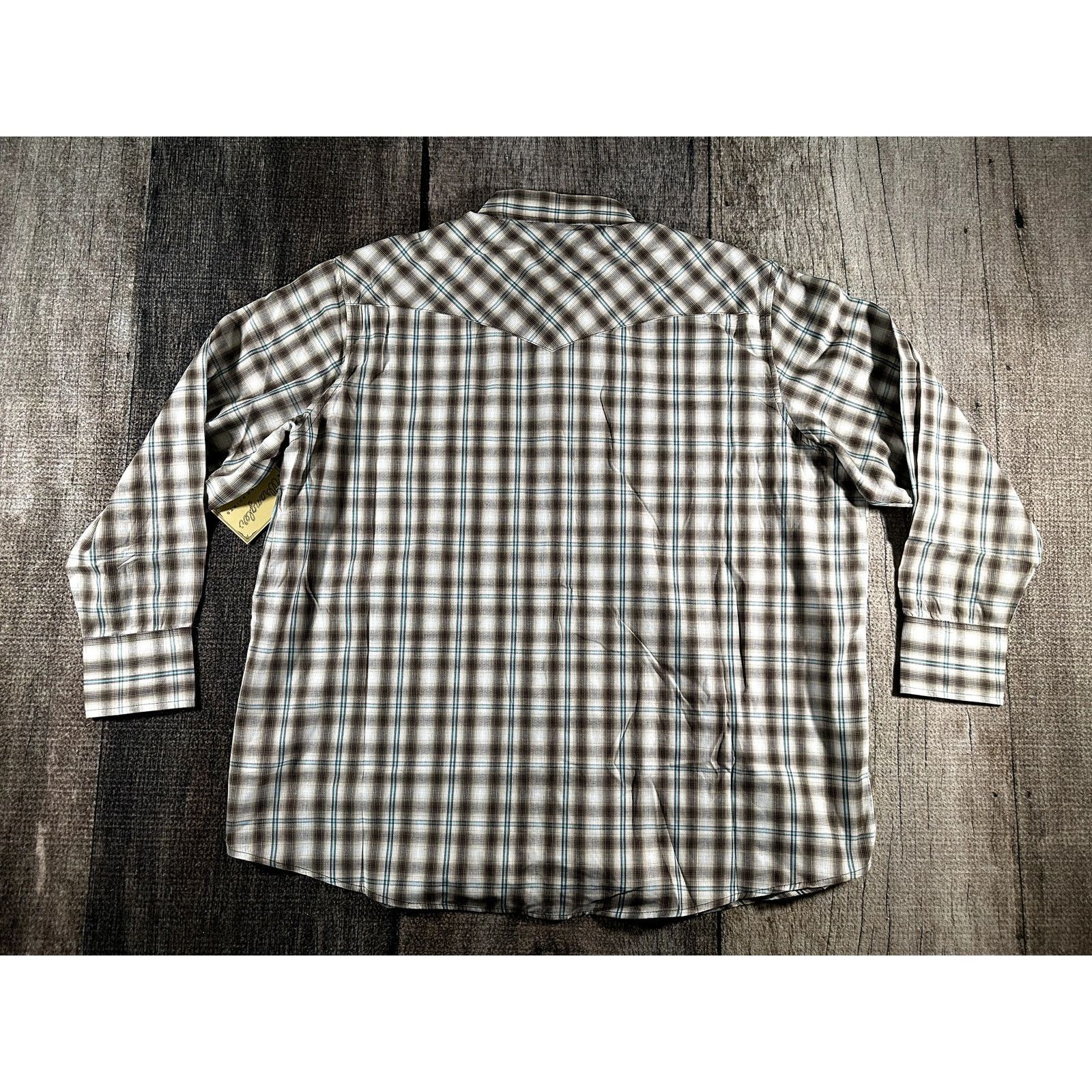 Wrangler NWT Wrangler Snap Button Down Shirt Men XXL Brown White Size US XXL / EU 58 / 5 - 7 Thumbnail