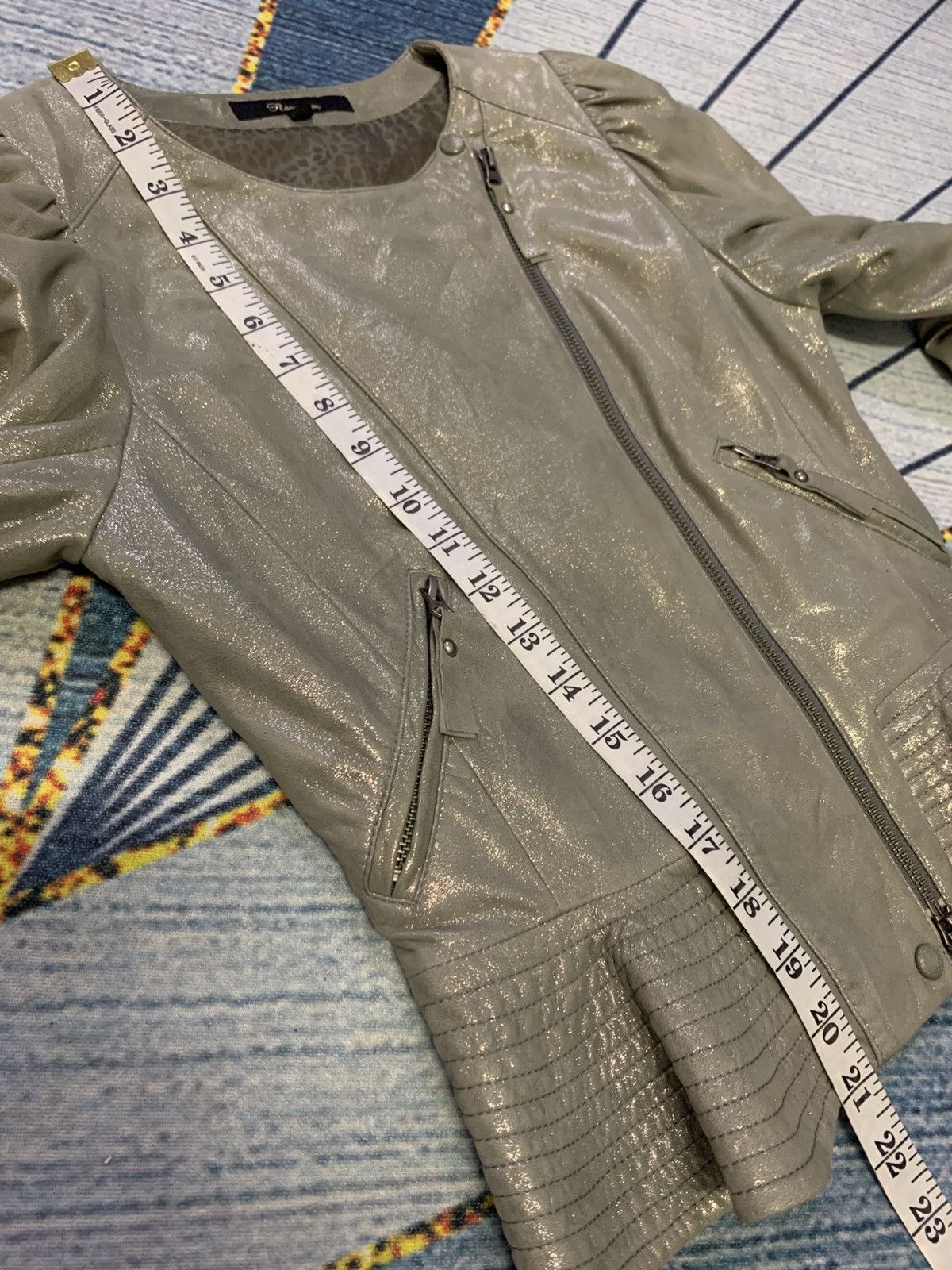Japanese Brand FLAMMEUM Metalic Leather Jacket Size S / US 4 / IT 40 - 16 Thumbnail