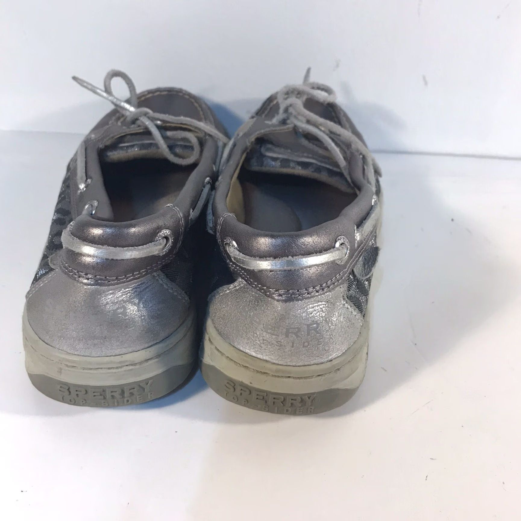 Sperry Sperry Top Sider Silver Leather Slip Ons Womens 7.5 Slip-On Animal Print Glitter Logo Cushioned Size M / US 6-8 / IT 42-44 - 4 Thumbnail