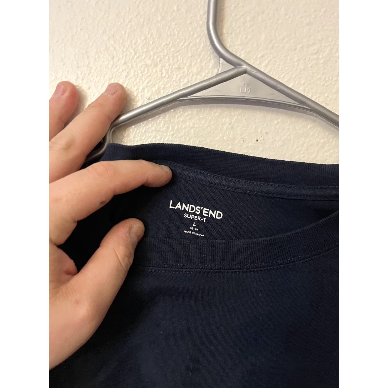 Lands' End Lands End Shirt Mens Large Navy Blue Crew Neck Short Sleeve Tee Mens Size US L / EU 52-54 / 3 - 3 Thumbnail