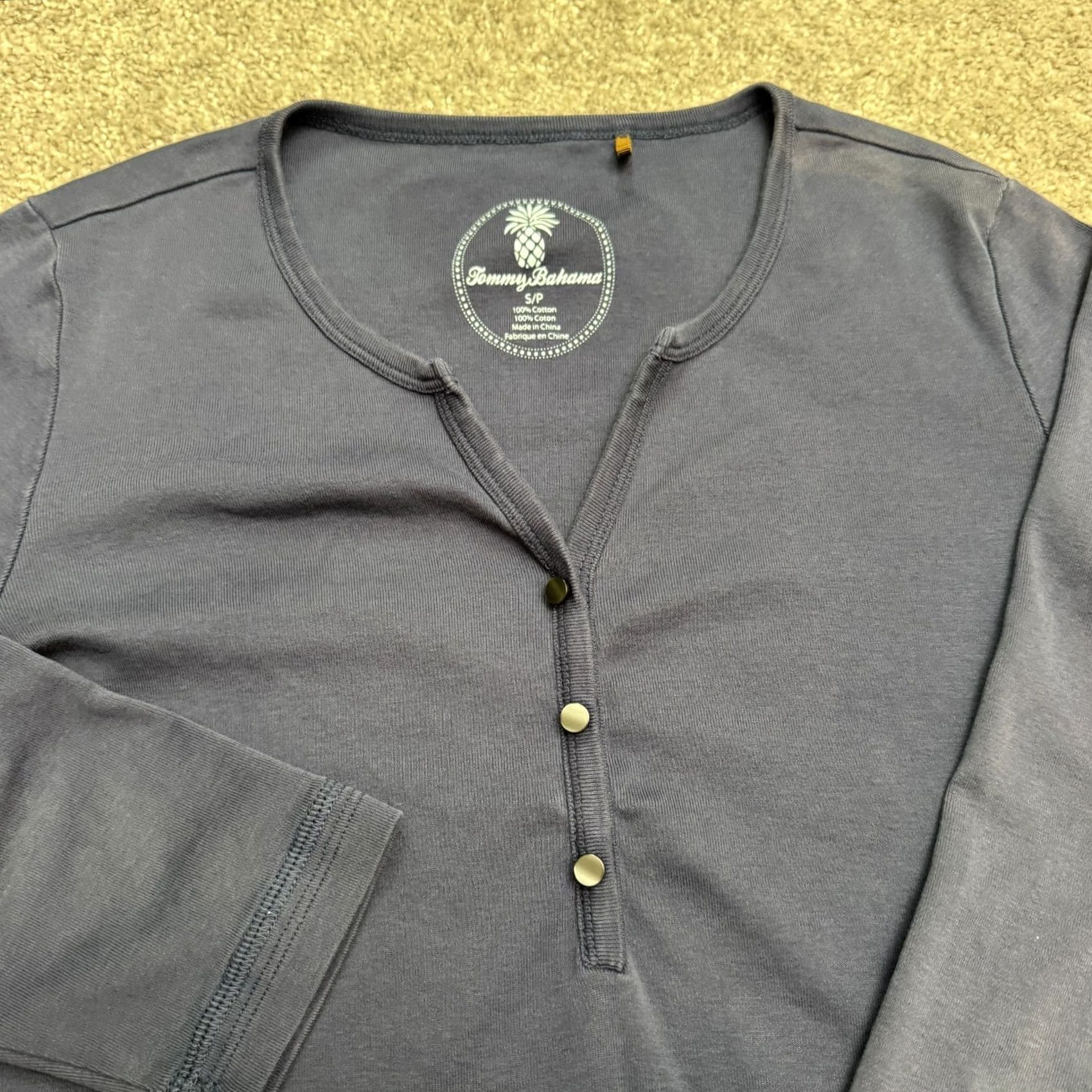 Gap Tommy Bahama Shirt Women Small Navy Blue Cotton Top 3/4 Sleeve Henley Shirt Womens Regular Size XL White Size XL / US 12-14 / IT 48-50 - 3 Thumbnail