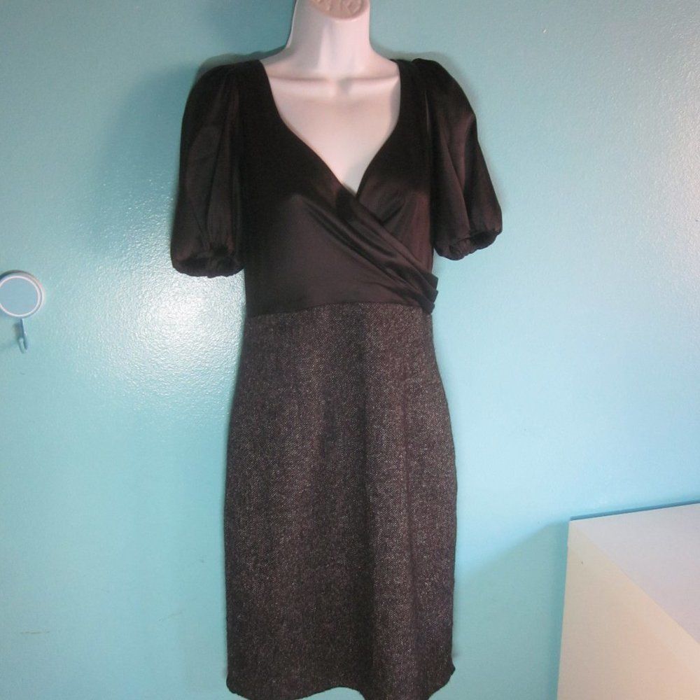 Rebecca Taylor Rebecca Taylor Dress Satiny Brown Top with Tweed Bottom Size Size M / US 6-8 / IT 42-44 - 1 Thumbnail