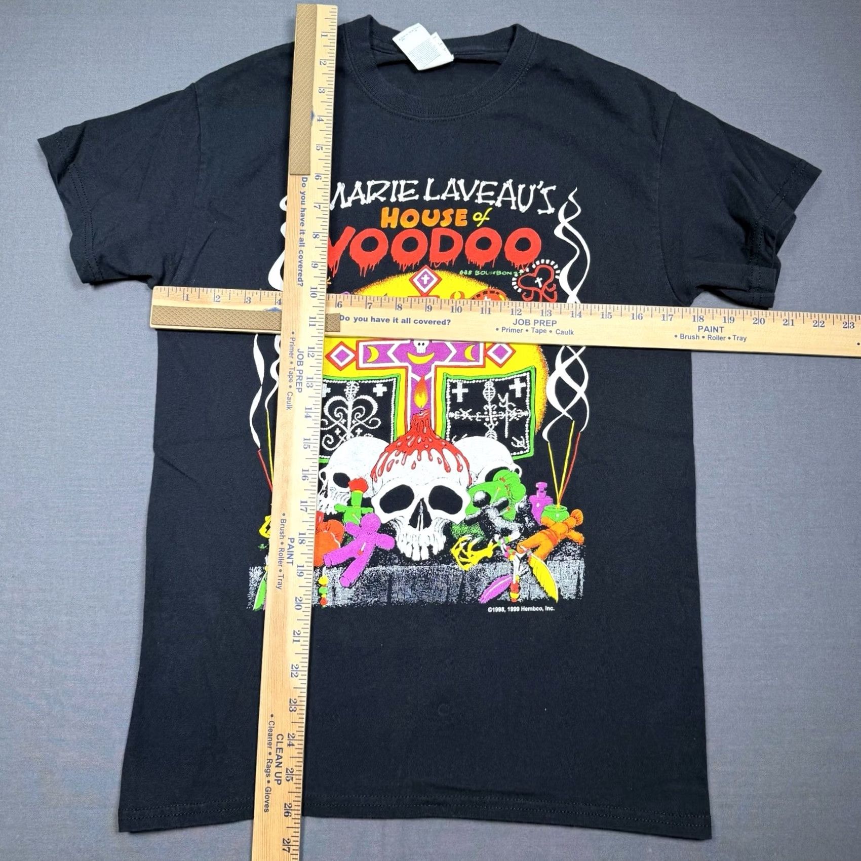 House of CB Marie Laveau'S Skull Mens Small NOLA Sleeve Short Black Cotton Shirt Size US S / EU 44-46 / 1 - 4 Thumbnail