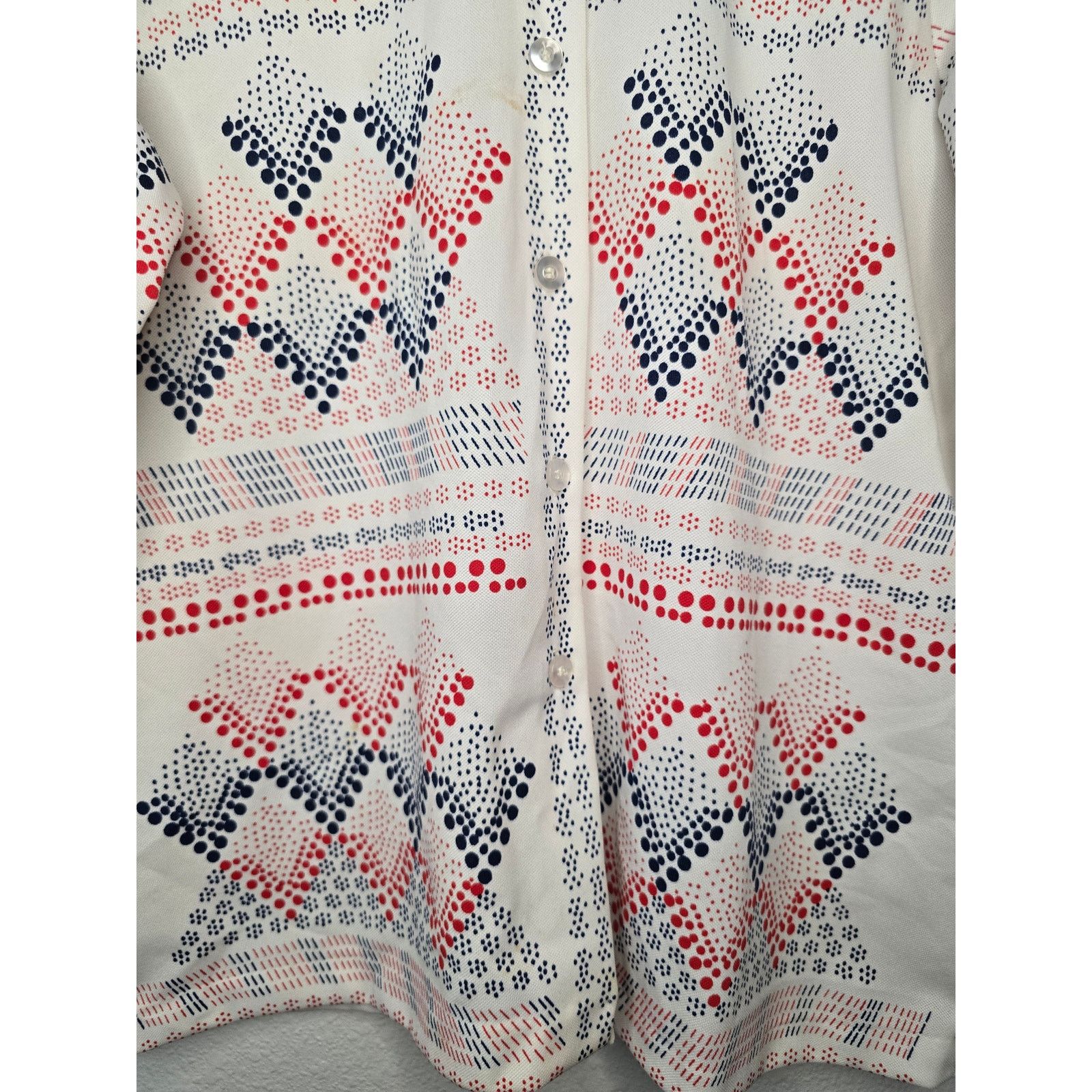 Vintage Vintage Womens Button Up Geometric Shirt Land' n Sea 1970s Size S / US 4 / IT 40 - 2 Thumbnail