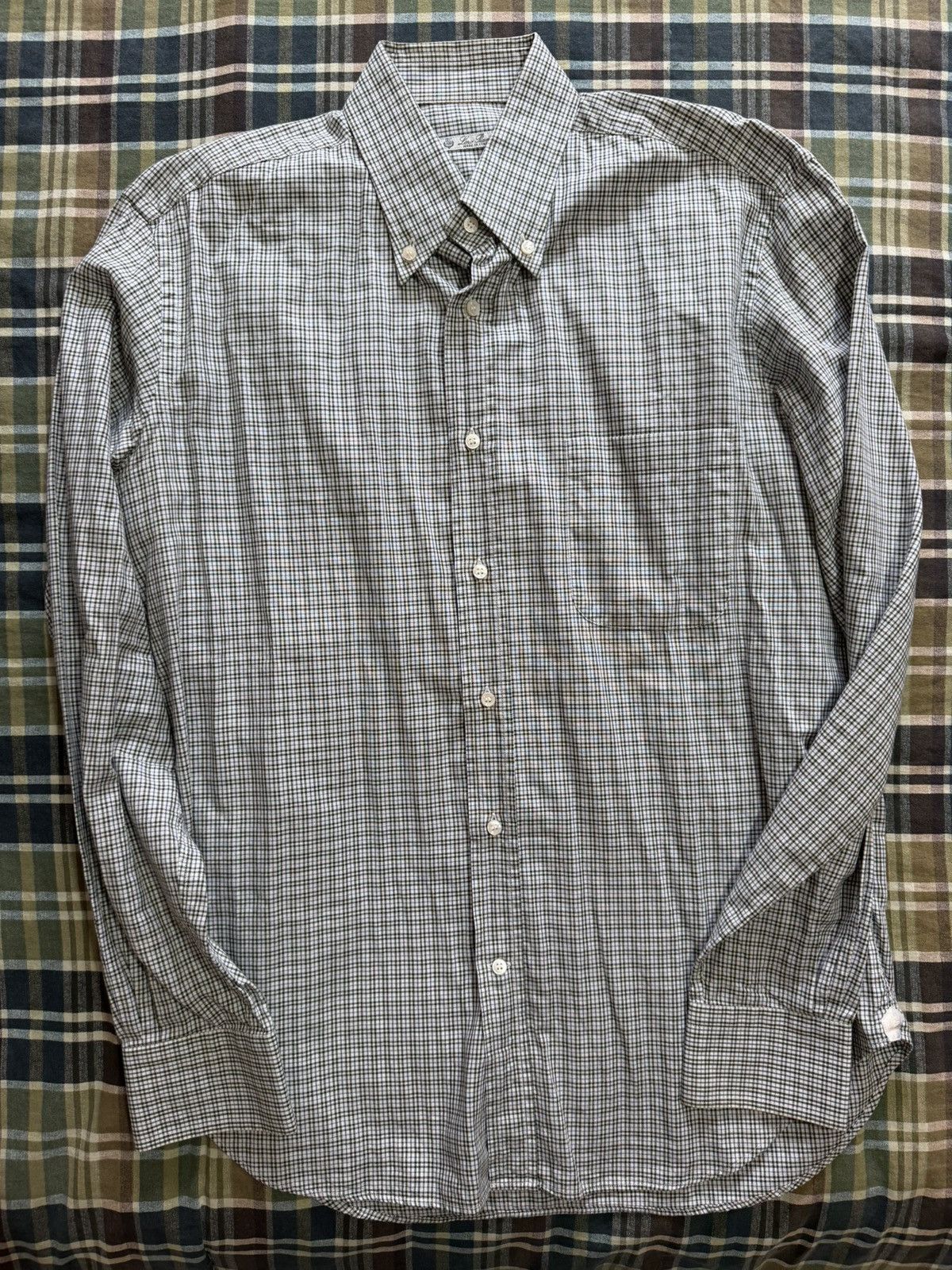 Loro Piana Loro Piana Blue Checkered Shirt Size US L / EU 52-54 / 3 - 1 Thumbnail