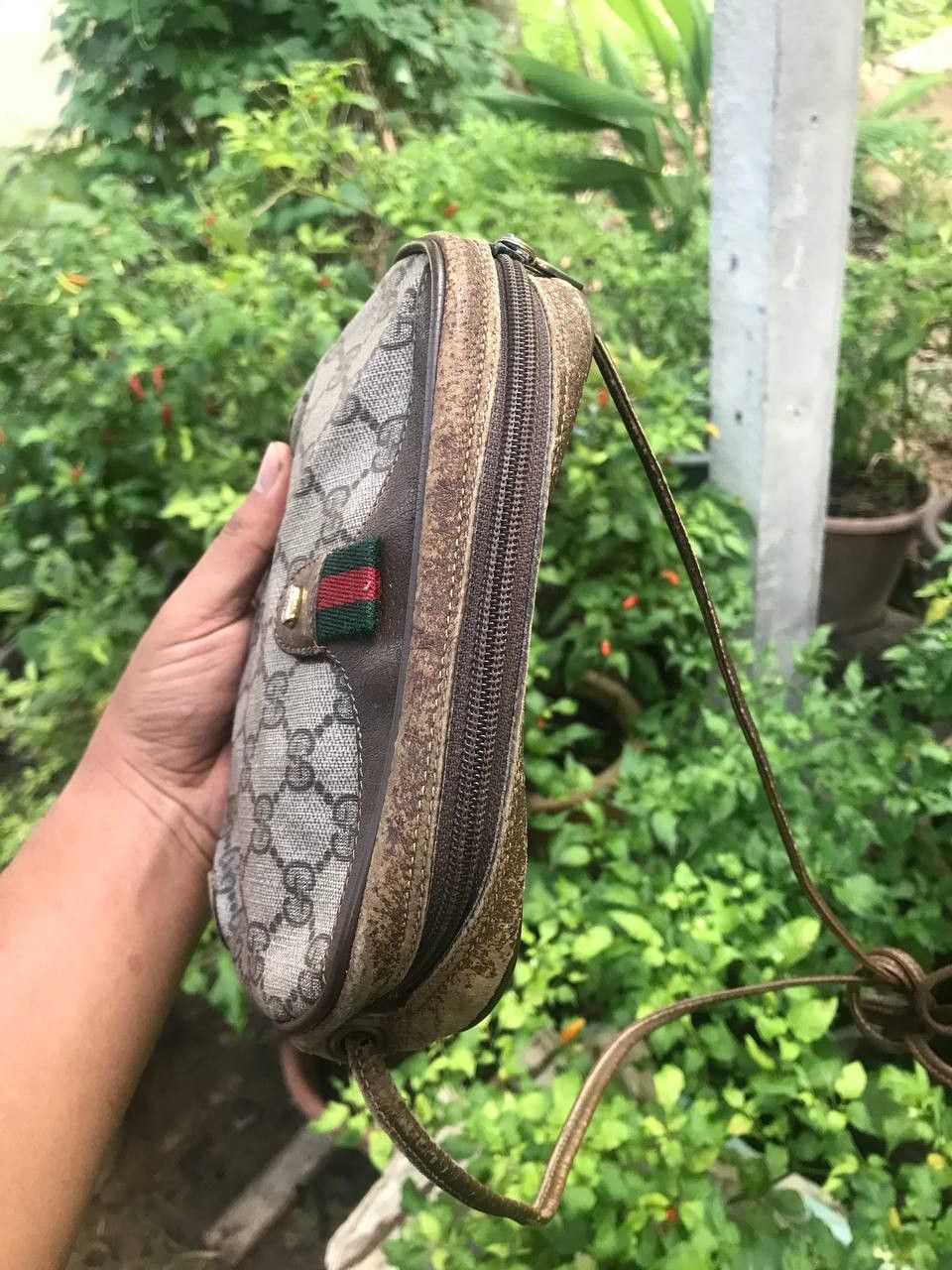 Gucci × Vintage Vintage Gucci GG Supreme Web Sherry Line Shoulder Size ONE SIZE - 9 Thumbnail