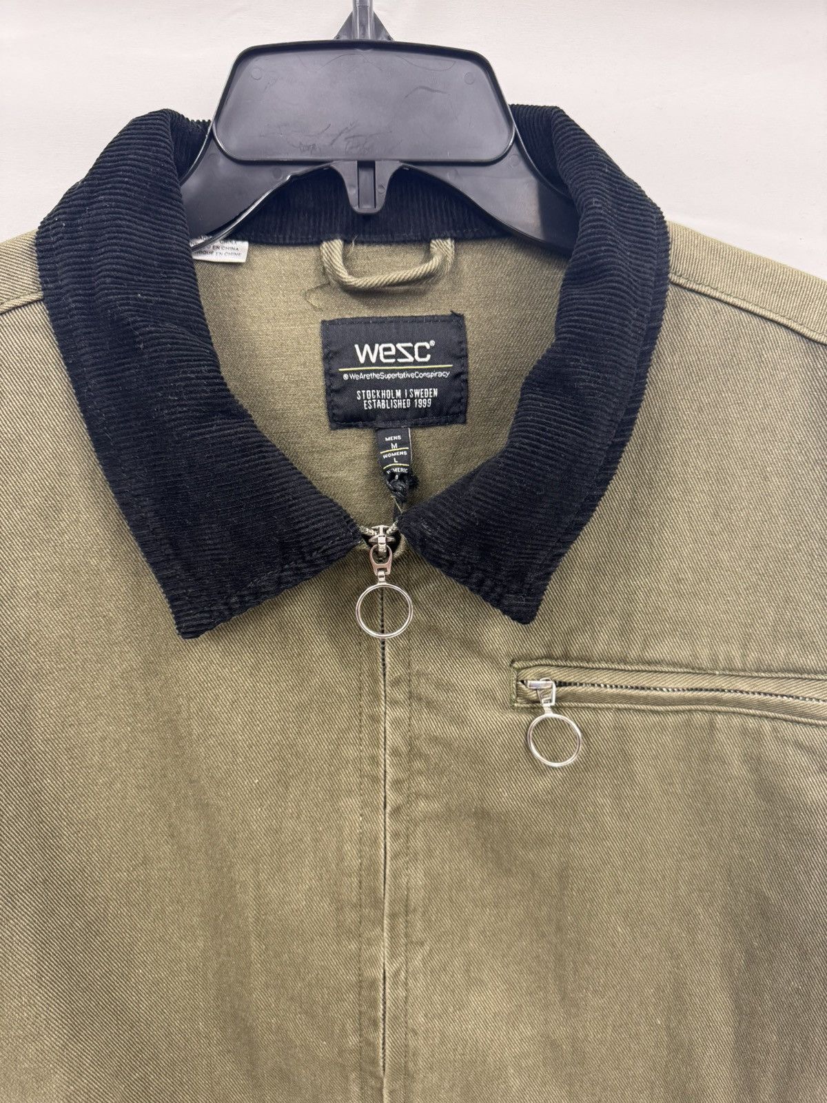 WeSC WeSC ‘Station’ Work Jacket, Olive Green/Black Cord Collar Size US M / EU 48-50 / 2 - 5 Thumbnail
