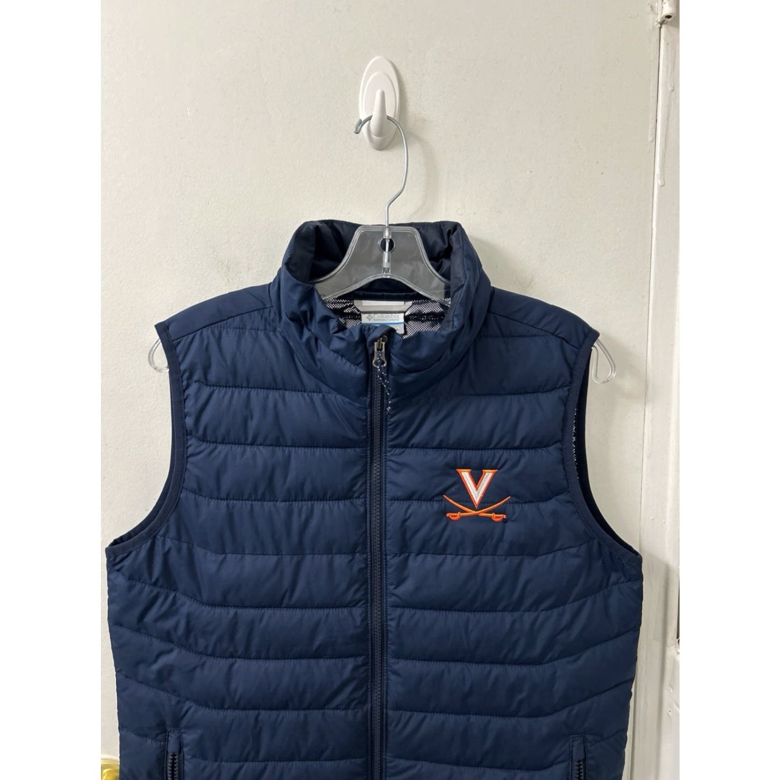 Vintage Columbia Puffer Vest Mens S Navy Blue UVA Cavaliers Omni-Heat Full Zip Jacket Size US S / EU 44-46 / 1 - 2 Thumbnail