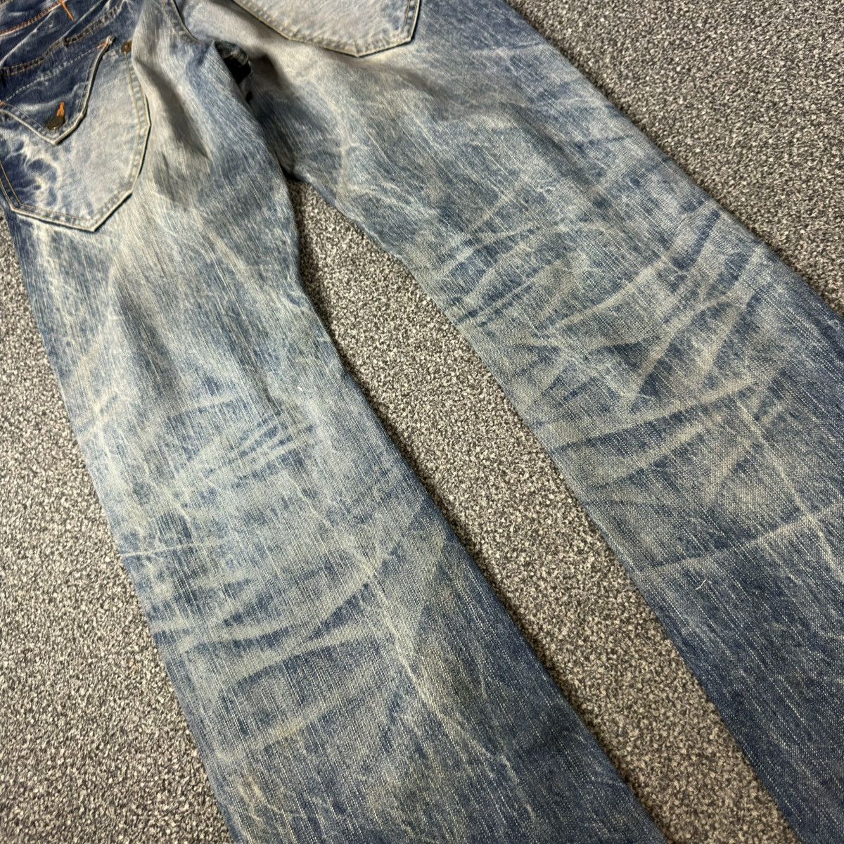 14th Addiction Vintage 90s Flared Japanese Distressed Whisker Acid Wash B.W Size US 32 / EU 48 - 7 Thumbnail