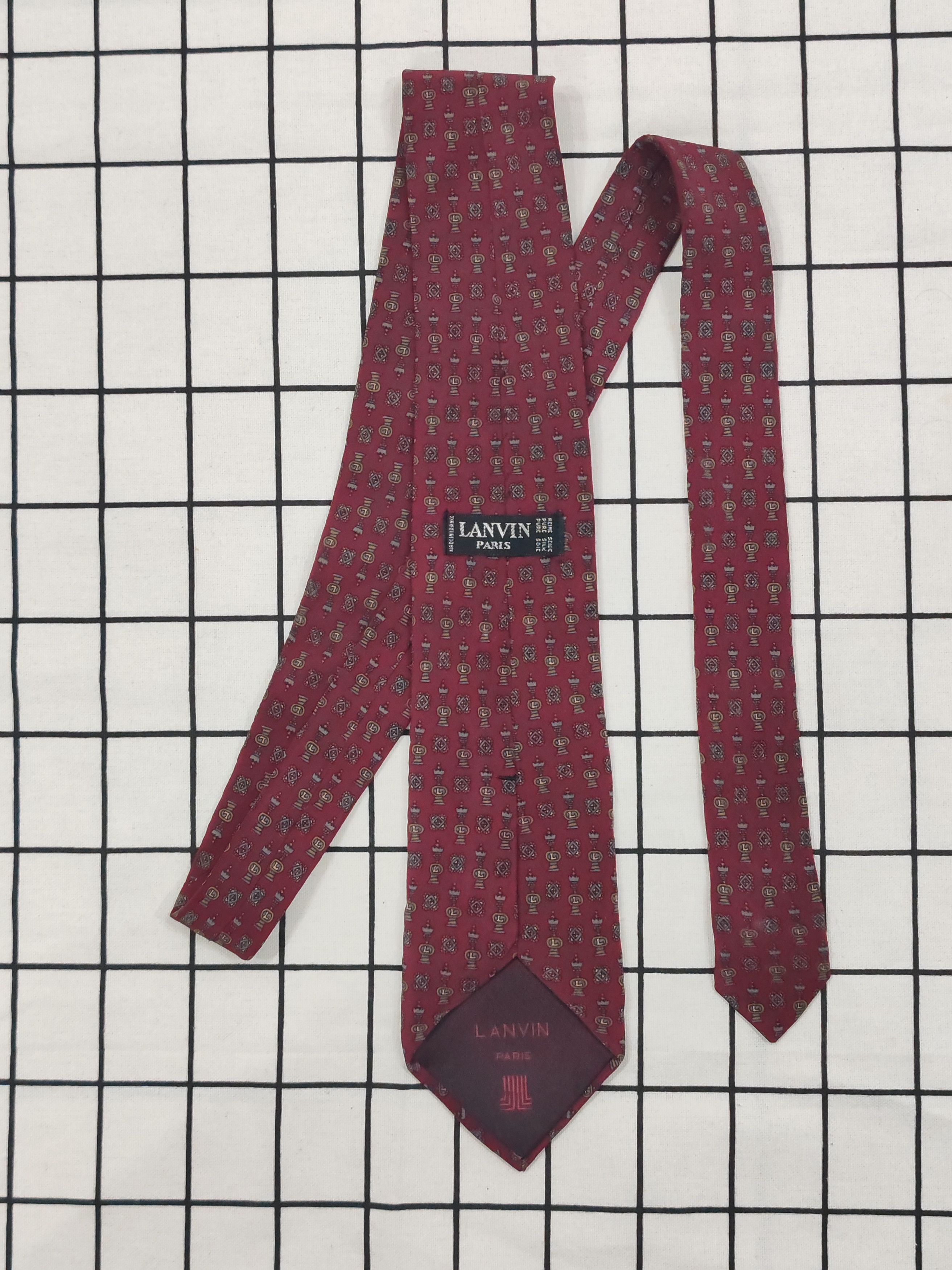 Lanvin LANVIN PARIS IWRYHIOR Necktie Maroon Pure Silk for Men Size ONE SIZE - 3 Thumbnail