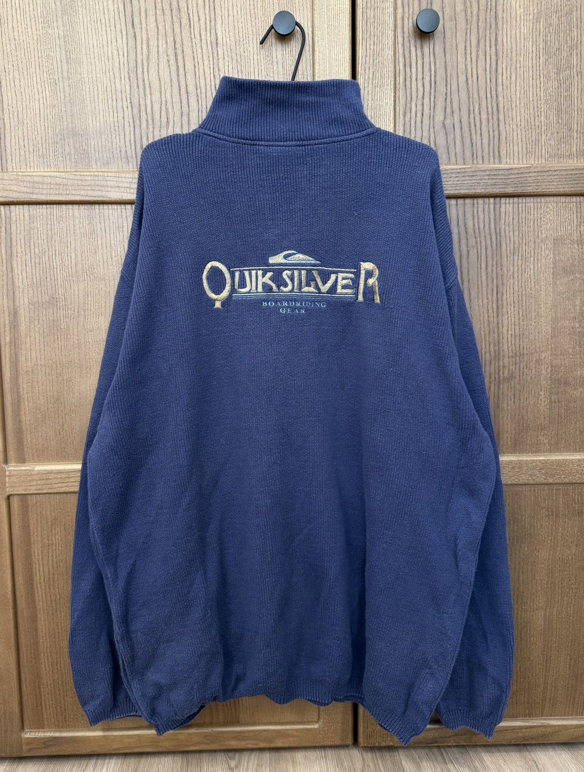Quiksilver Vintage Quiksilver 1/4 Knit Sweater Big Logo Pullover Size US XL / EU 56 / 4 - 10 Thumbnail
