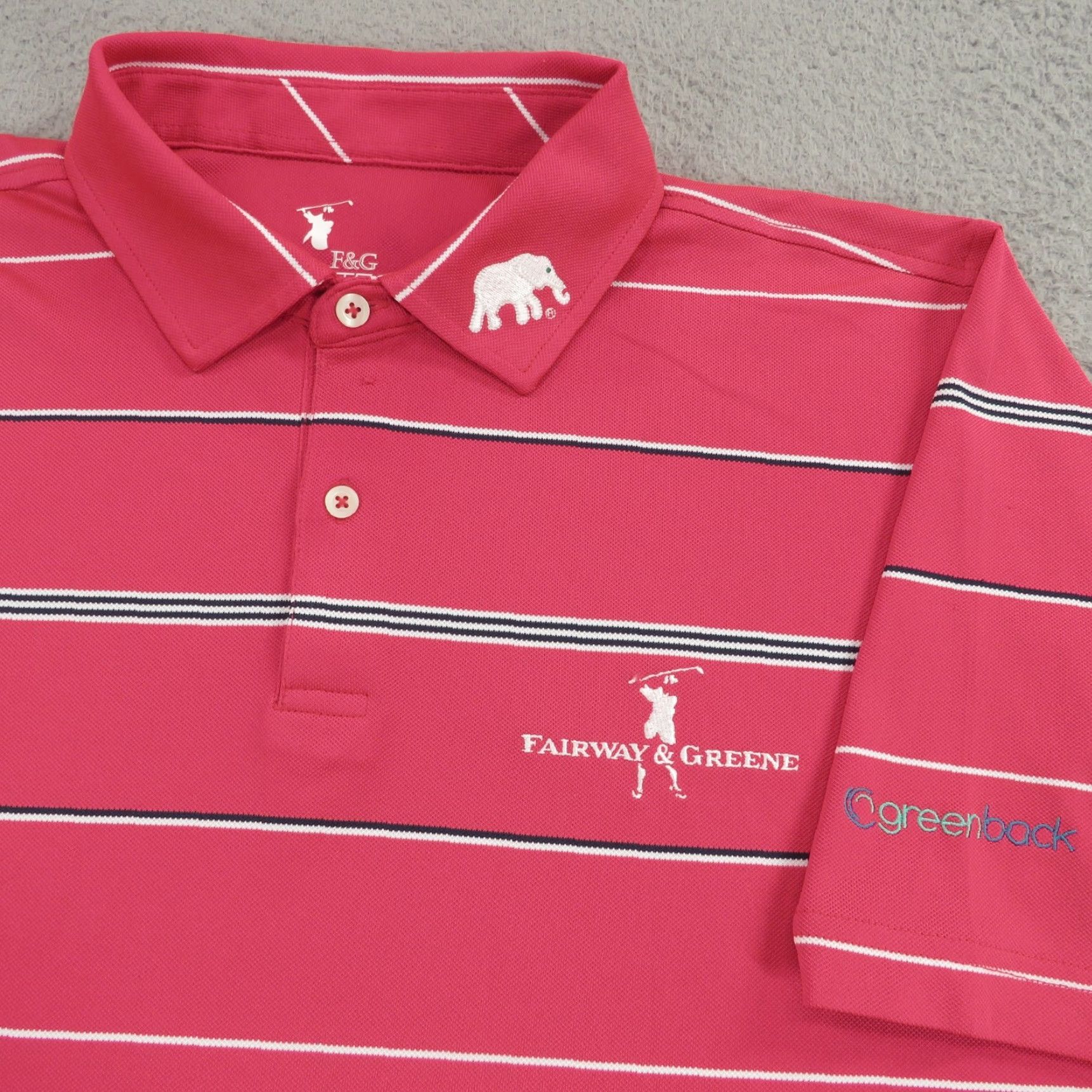Vintage Tour Issued Polo Men XL Fairway & Greene Shirt Performance Tech Sponsor Shirt Polo Men XL Pink Sports USA Dicky Pride Mens Size US XL / EU 56 / 4 - 2 Thumbnail